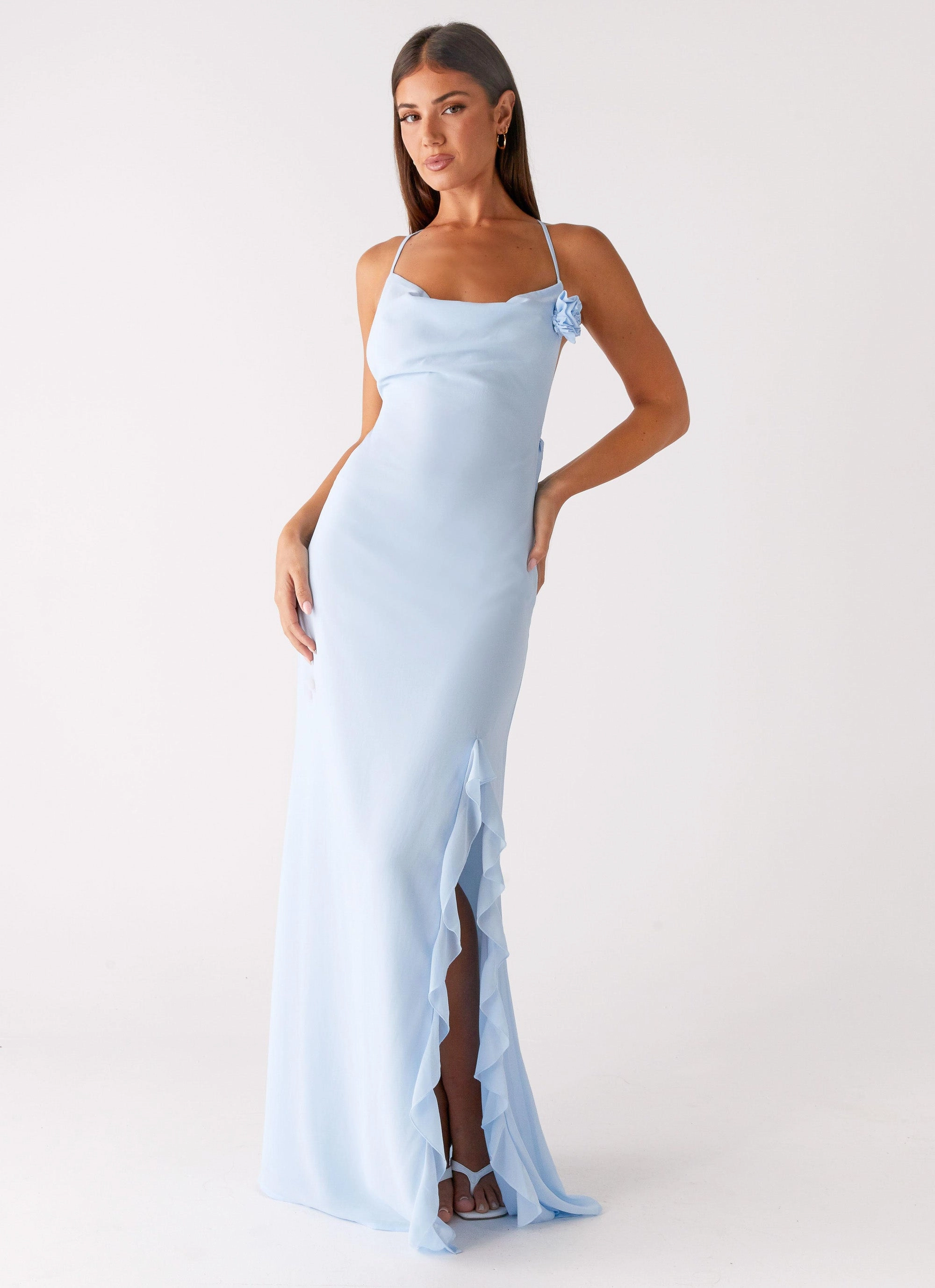 First Class Maxi Dress - Blue Polished Edge