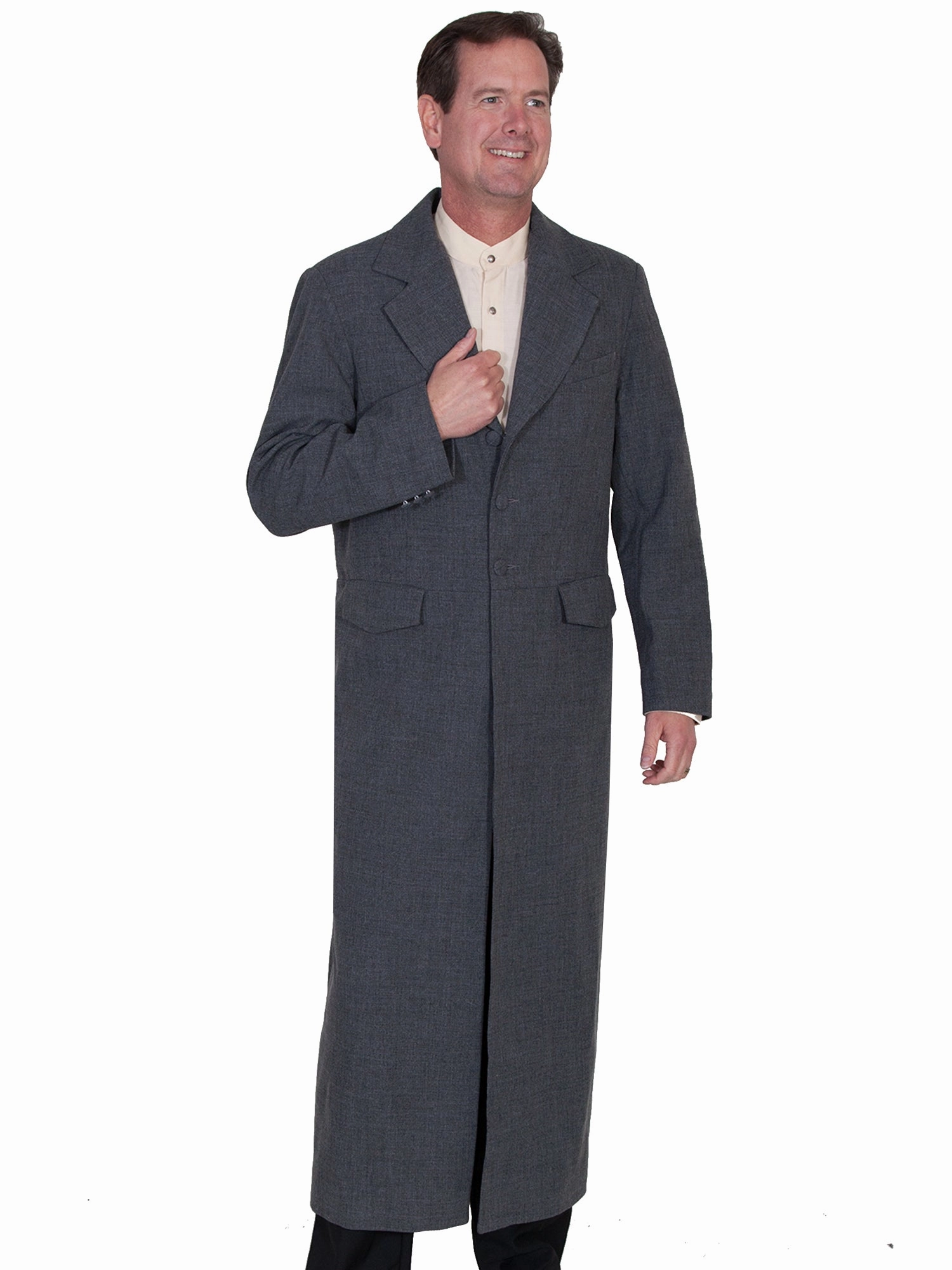 Waterproof Zipper Closure Wahmaker Mens Heather Grey Polyester Frock Coat