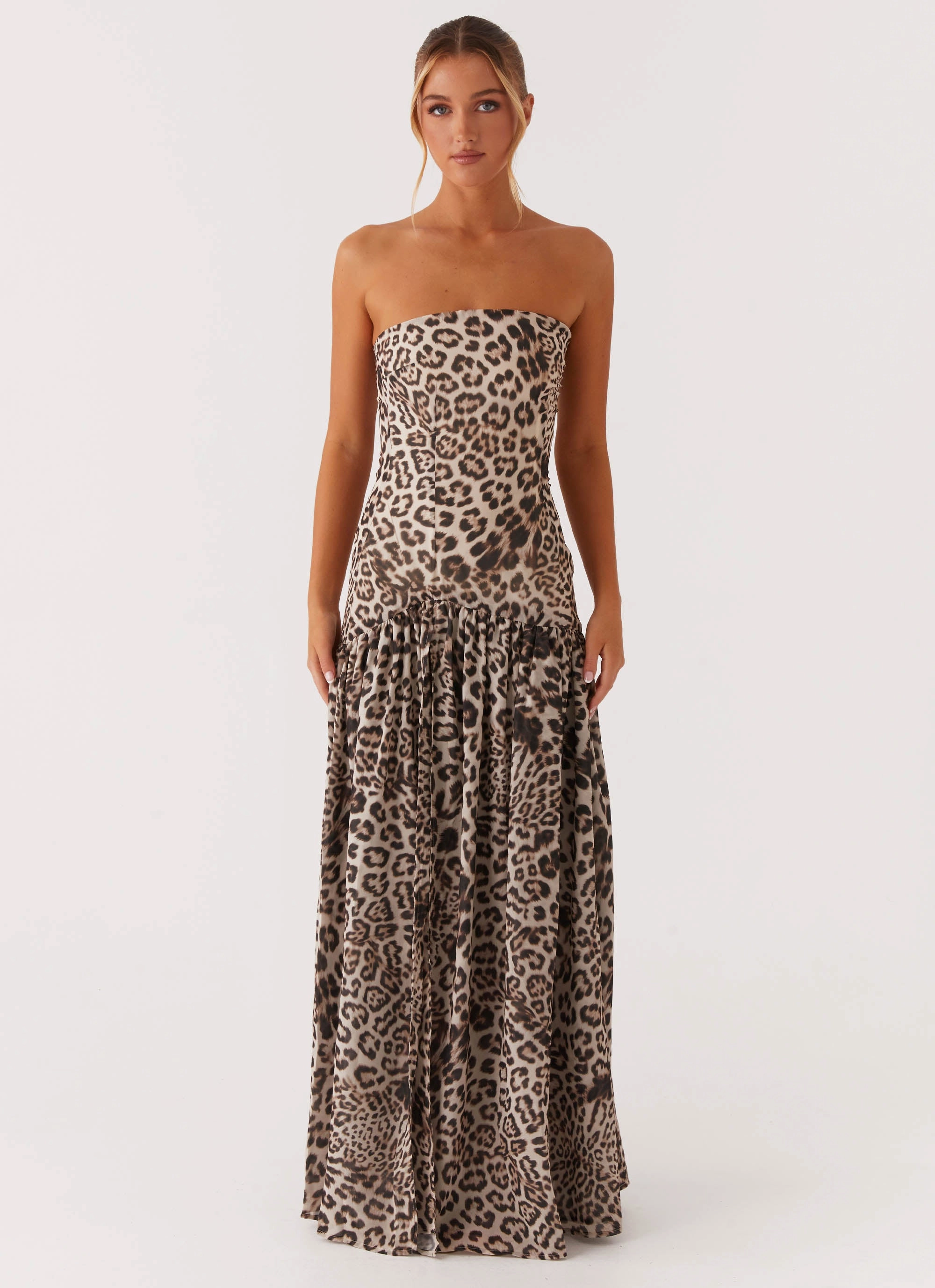 Eden Strapless Maxi Dress - Leopard Shape Retention Classic knee-length dress