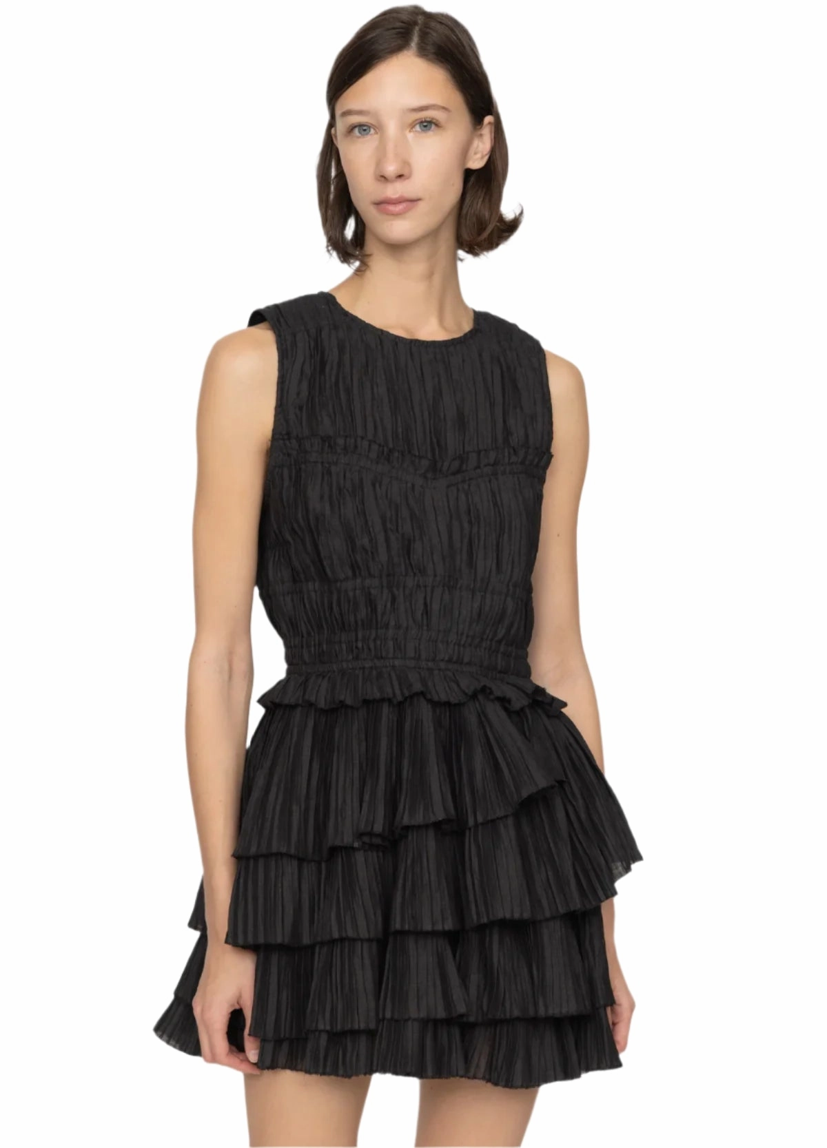 Sophisticated Appeal Coastal Chic Thalia Mini Dress in Black