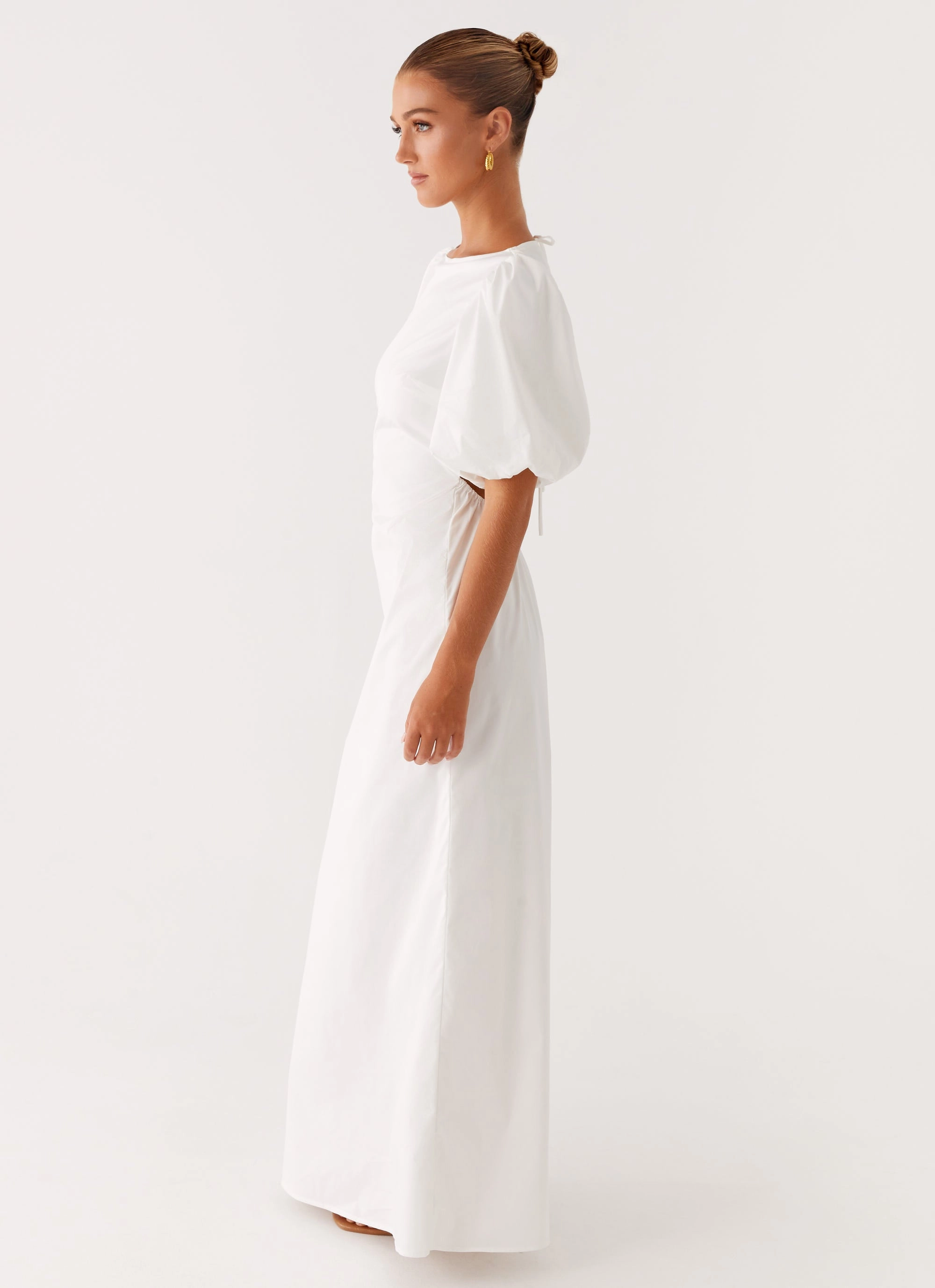 Smocked-Detail Judy Maxi Dress - White