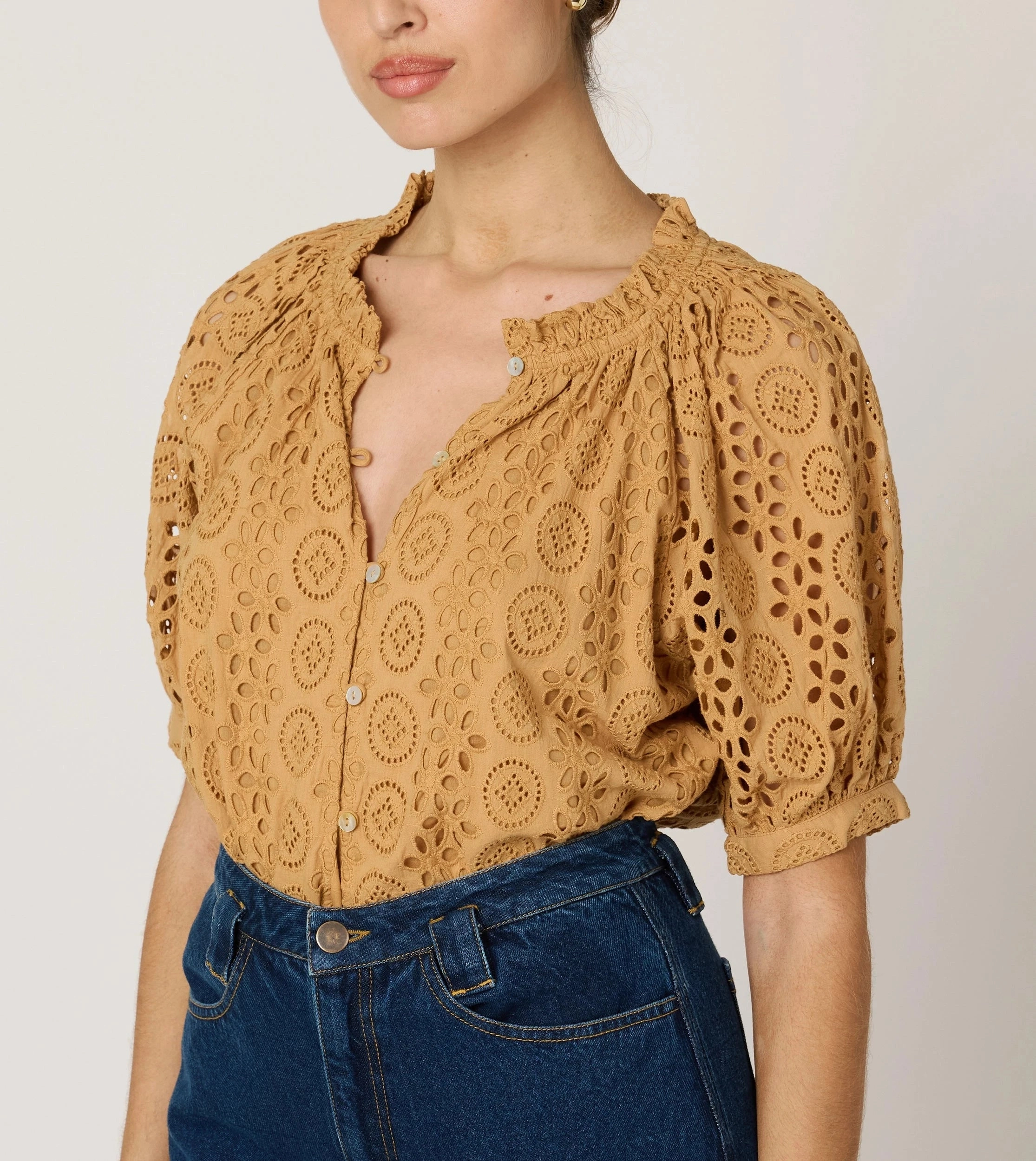 Kate Blouse | Wheat Everyday Style TexturedSurface