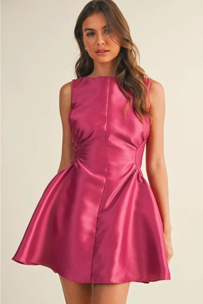 Fun and Flirty Flare Mini Dress - Rose Calm Flow