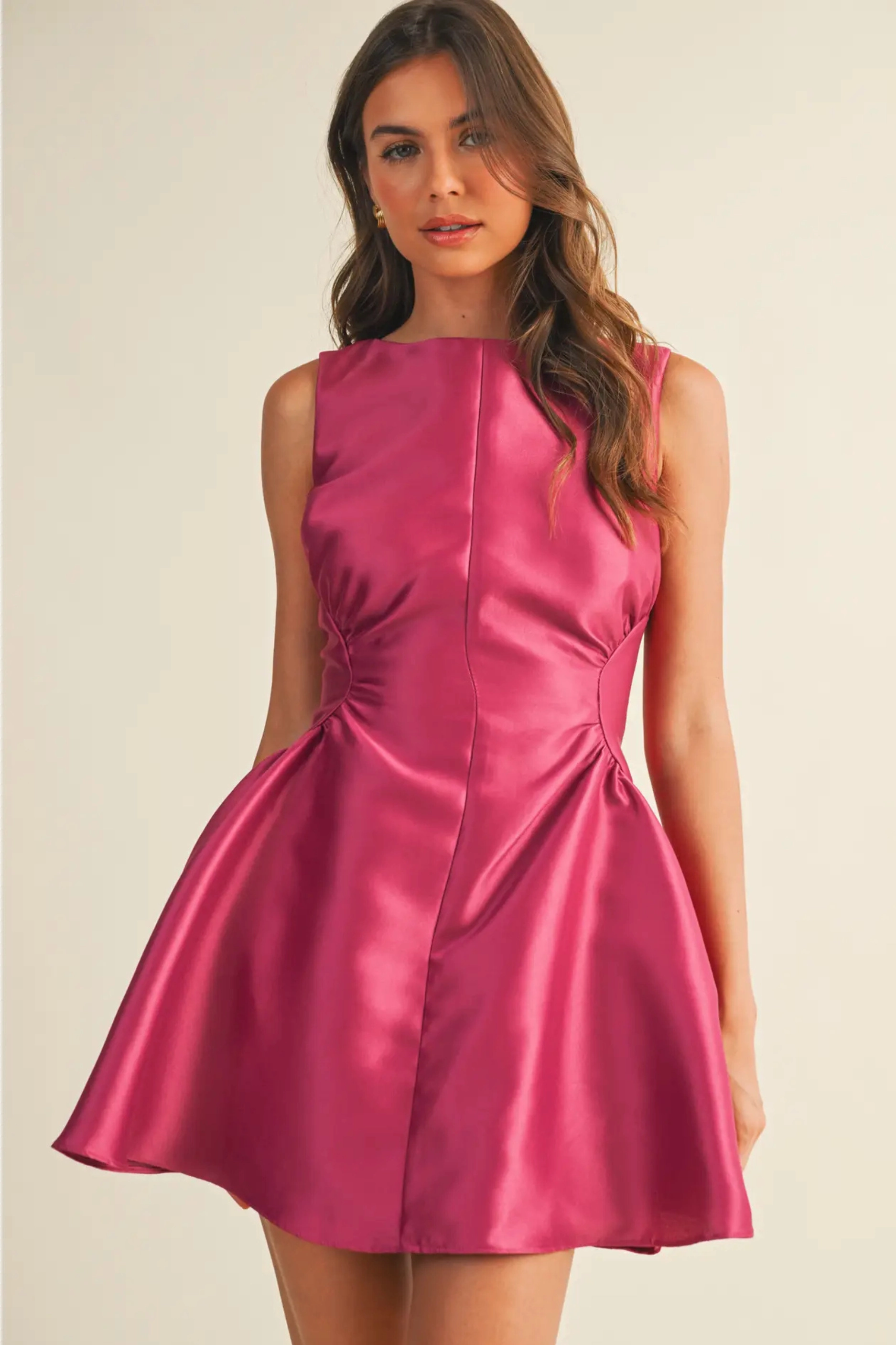 Fun and Flirty Flare Mini Dress - Rose Calm Flow