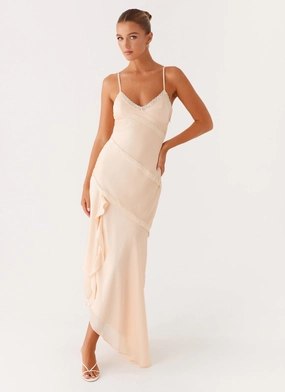 Interchangeable-Detail Solana Maxi Dress - Peach