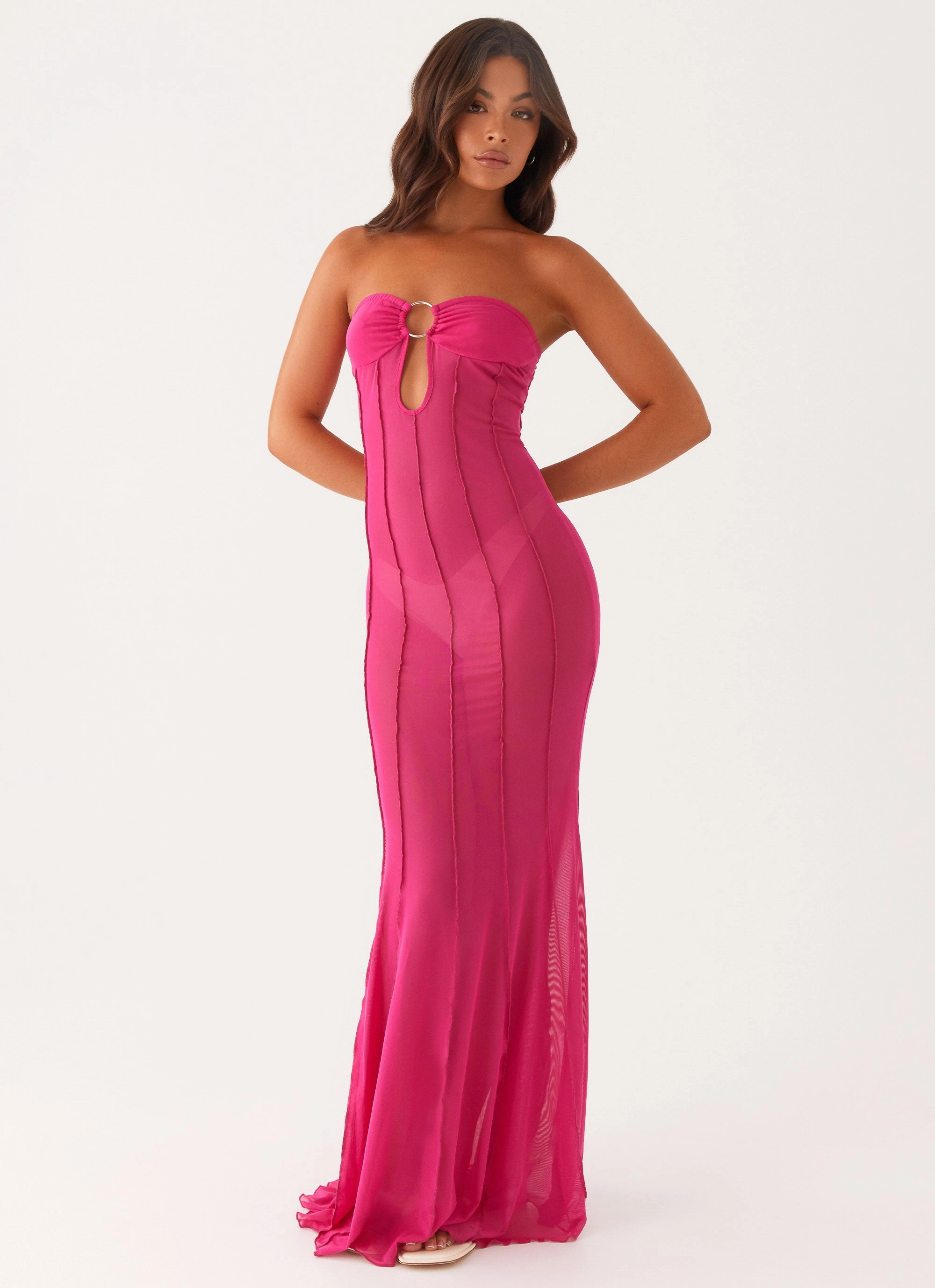 Relaxed work dress Kennedy Maxi Dress - Fuchsia