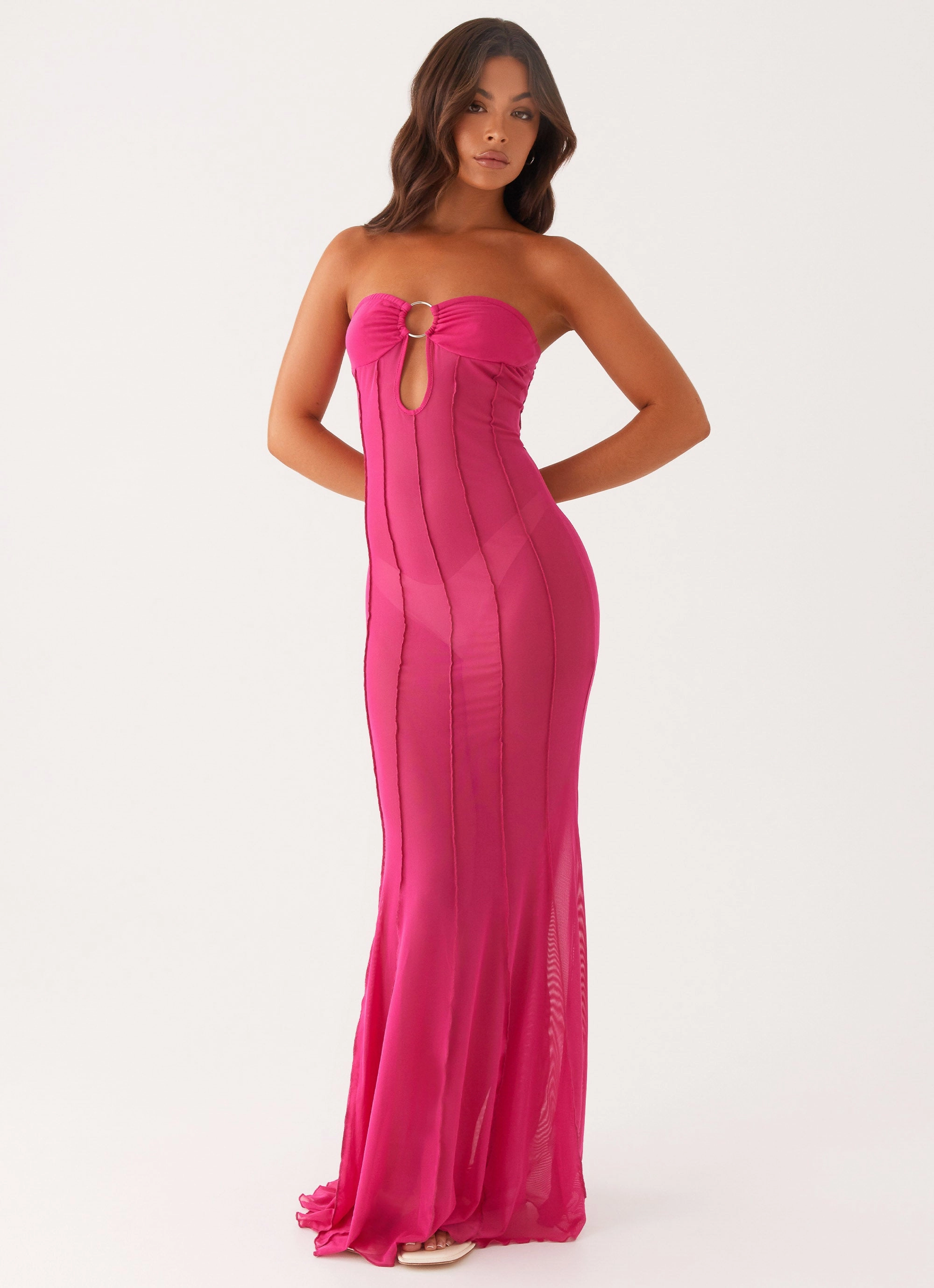 Drawstring-Closure Kennedy Maxi Dress - Fuchsia