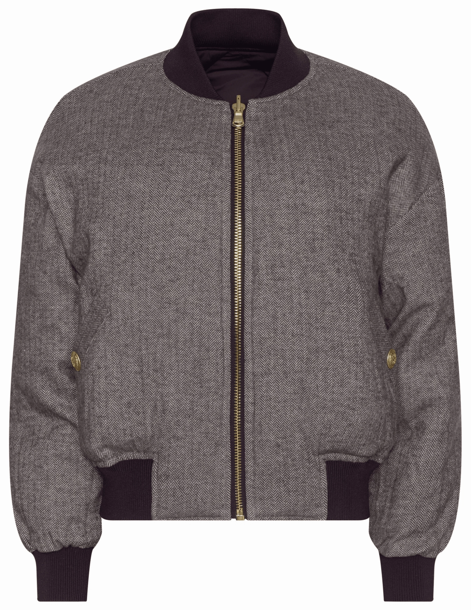 Durable Zipper L??AGENCE Violeta Reversible Puffer Jacket in Wine Herringbone