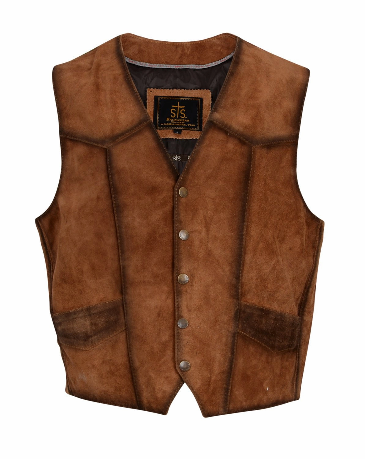 Classic Cut STS Ranchwear Mens Chisum Rusty Nail Leather Leather Vest
