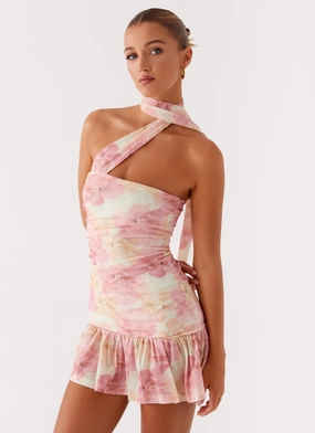 Happy Glow Fleur Mini Dress - Floral Print