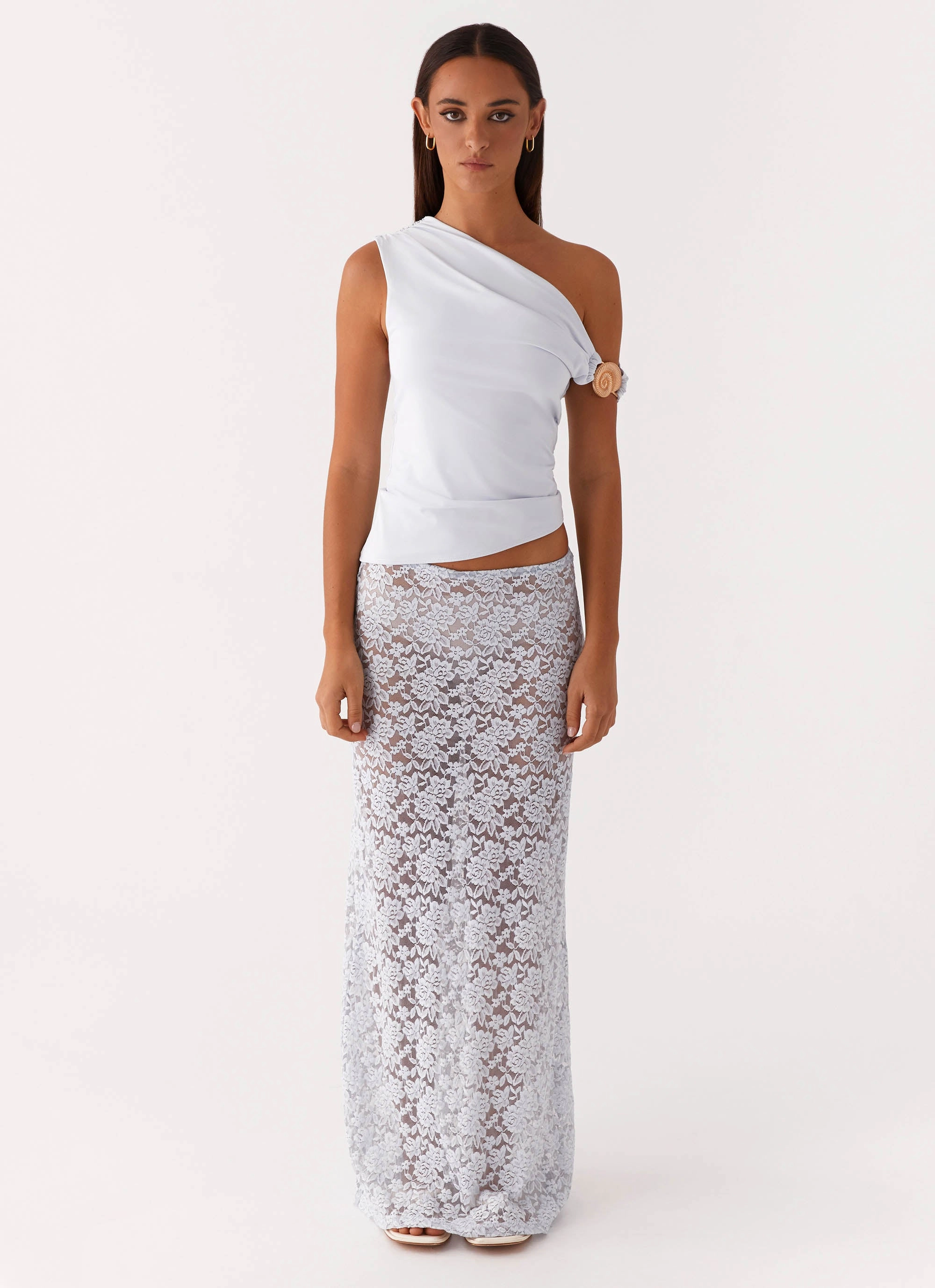 Soft Touch Cooling Technology Atlas One Shoulder Top - Pale Blue