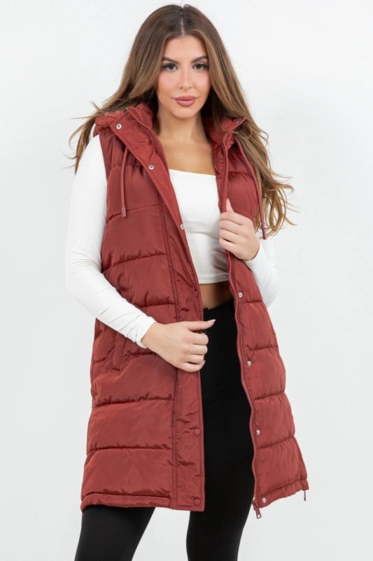 MagneticClosure Gina Puffer Long Vest S-XL