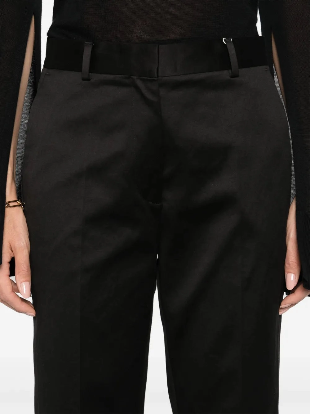 Tailored Chinos in Black Gusseted Crotch Stretch Fit Wear