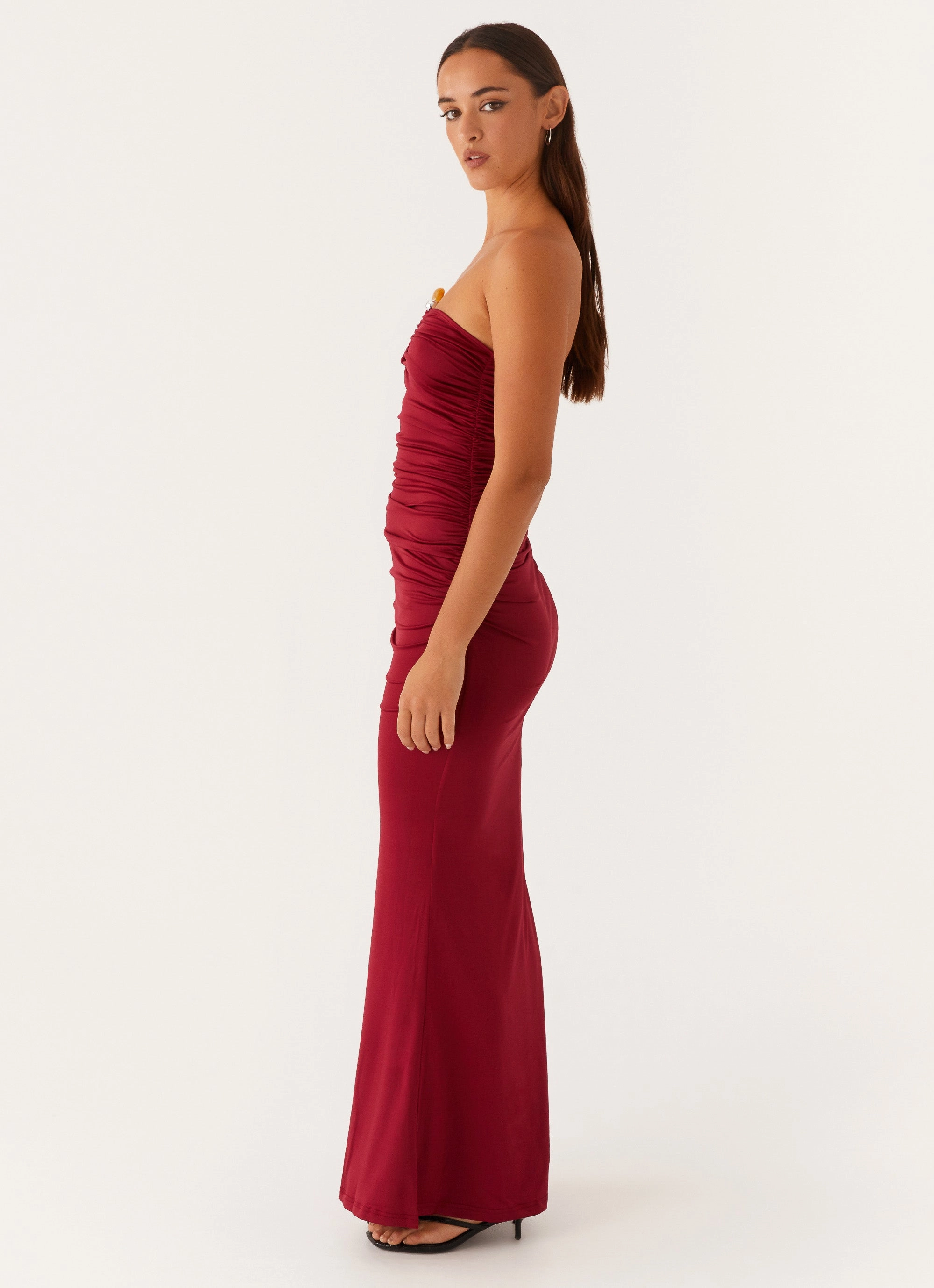 Air Touch Bold Structure Rudy Maxi Dress - Maroon