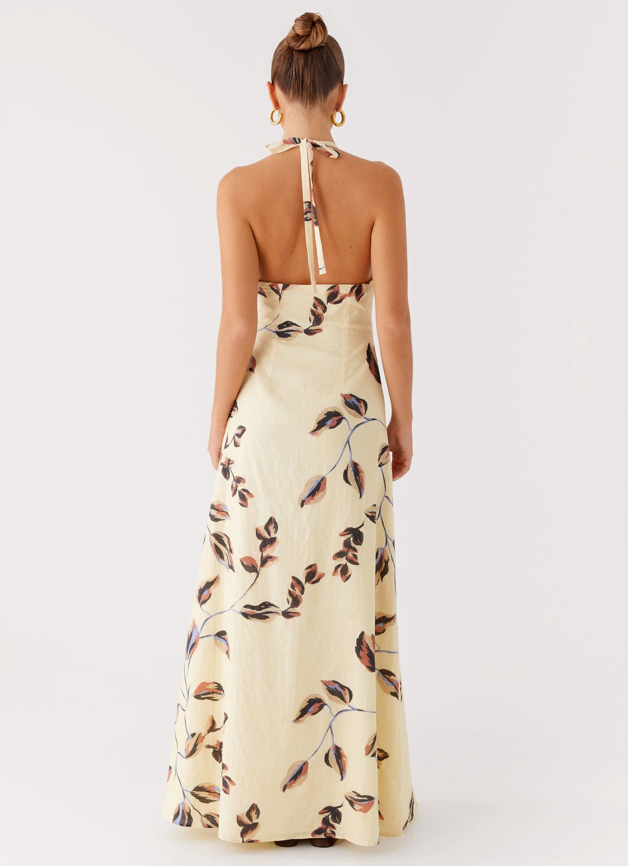 Elvina Halter Neck Maxi Dress - Buttercream Bliss Casual Layering