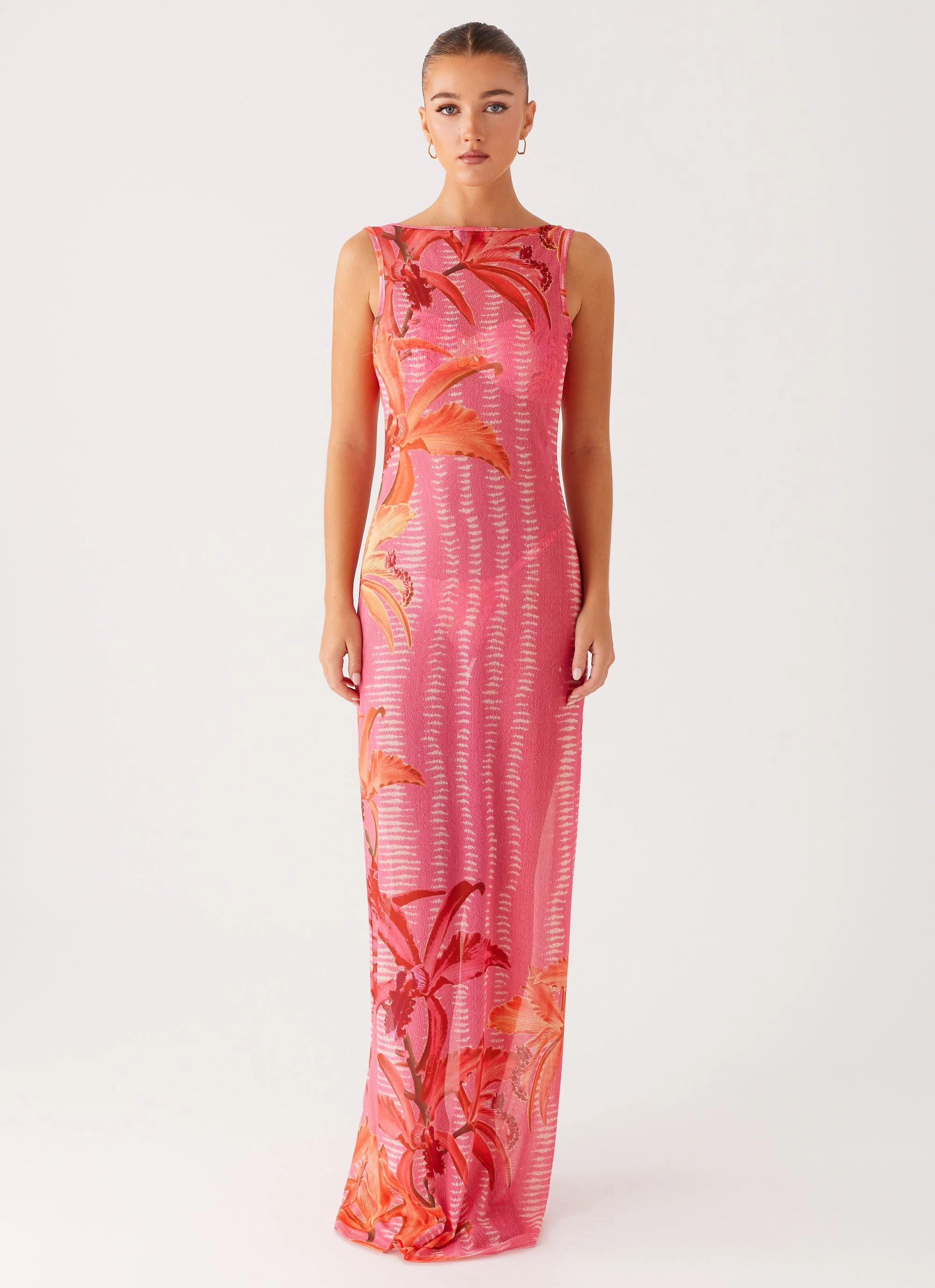 Bold Patterns Back-Pocket Sorella Maxi Dress - Tropical Pink Print