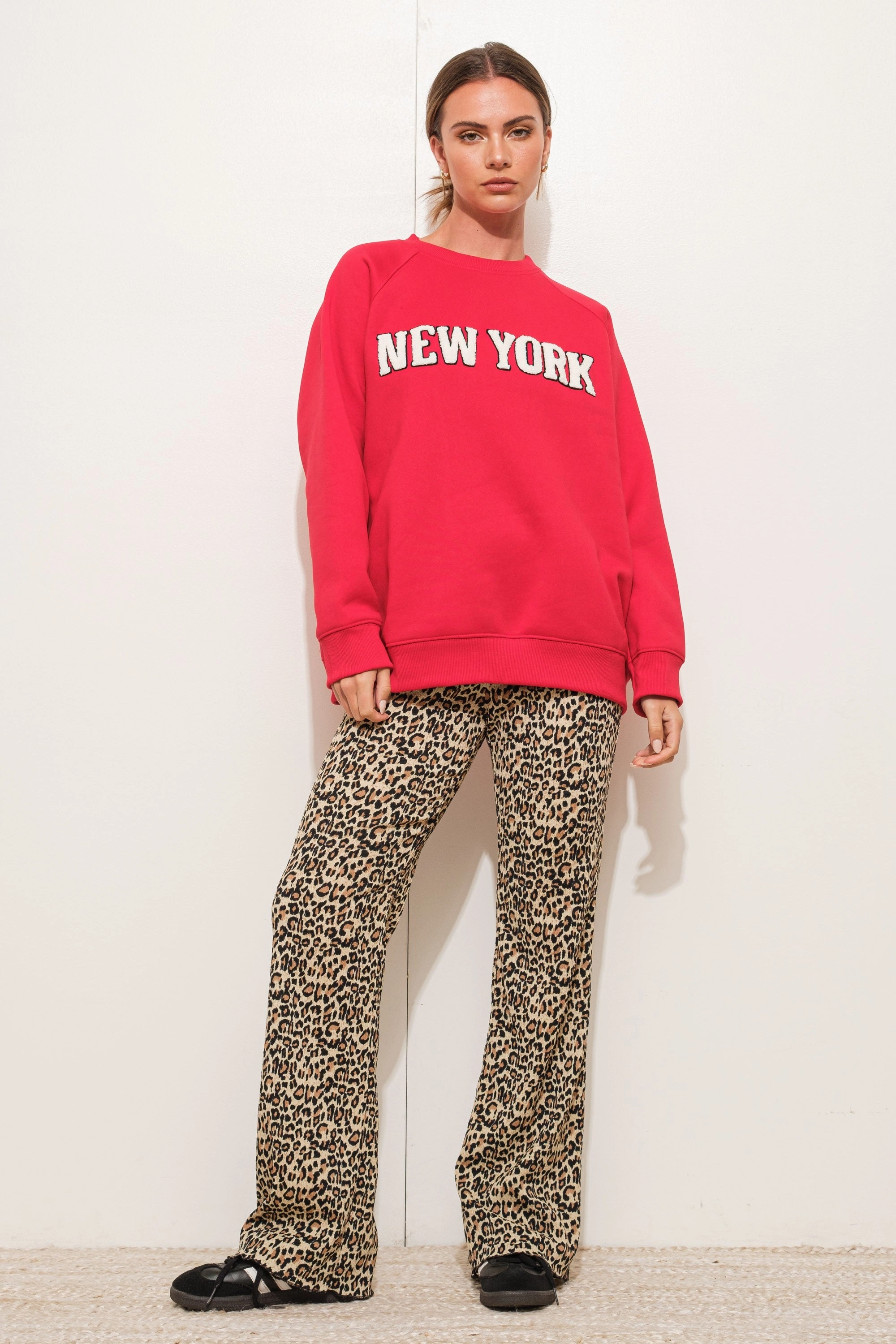 Minimalist Aesthetic Leopard Flare Pants