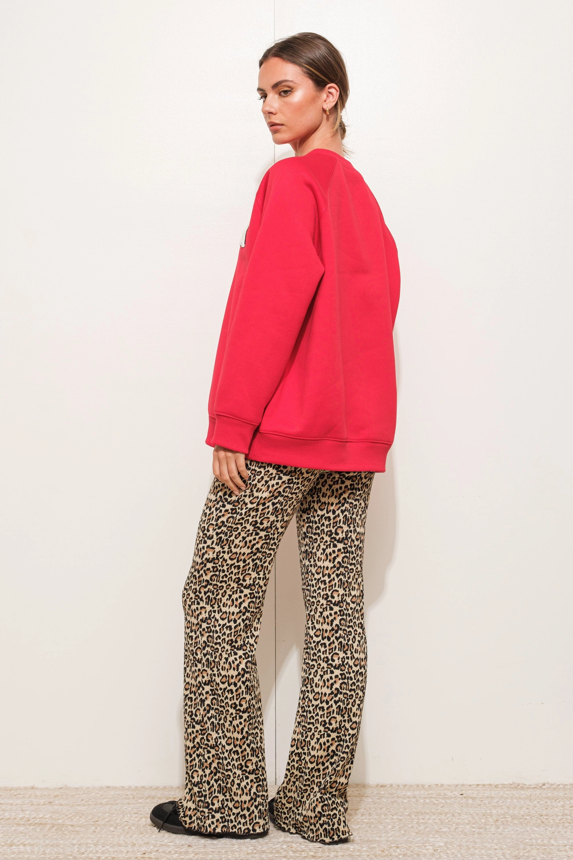 Leopard Flare Pants clean design