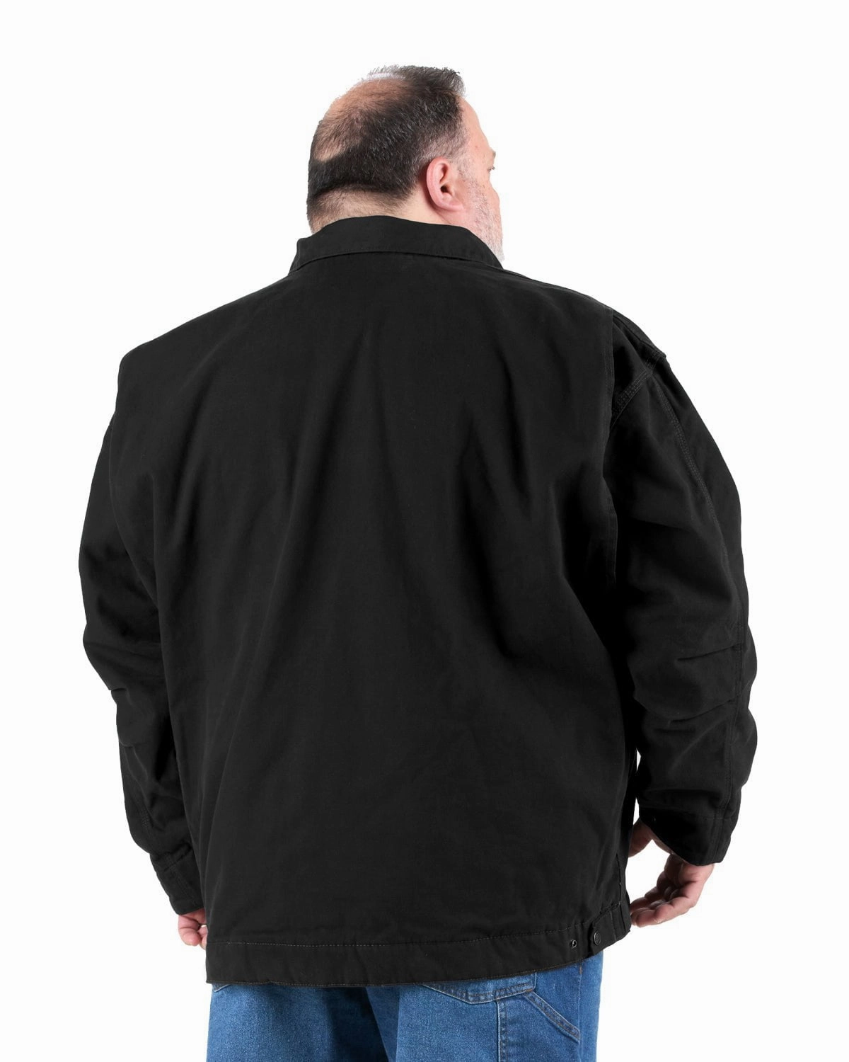 Berne Mens Highland Washed Gasoline Black 100% Cotton Jacket Durable Zipper