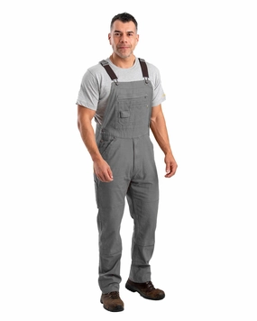 Quick Release Fasteners Berne Mens Slate Cotton Blend Highland Flex Unlined Duck Bib Overall