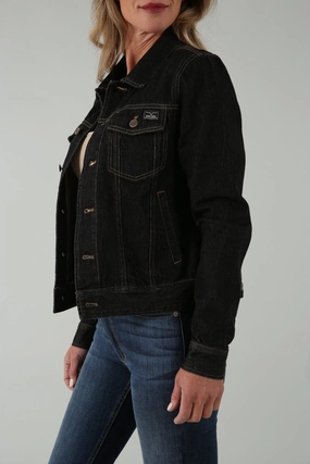 Kimes Ranch Womens Langley Trucker Black 100% Cotton Jacket Climate Responsive Textile QuickDry Fabric