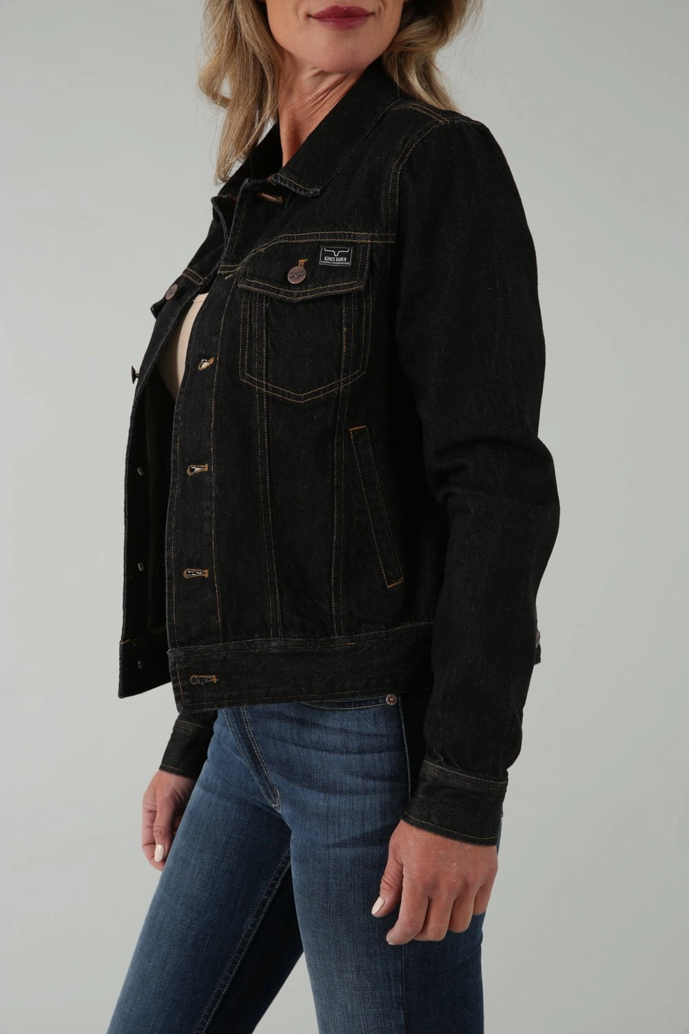 Kimes Ranch Womens Langley Trucker Black 100% Cotton Jacket Climate Responsive Textile QuickDry Fabric