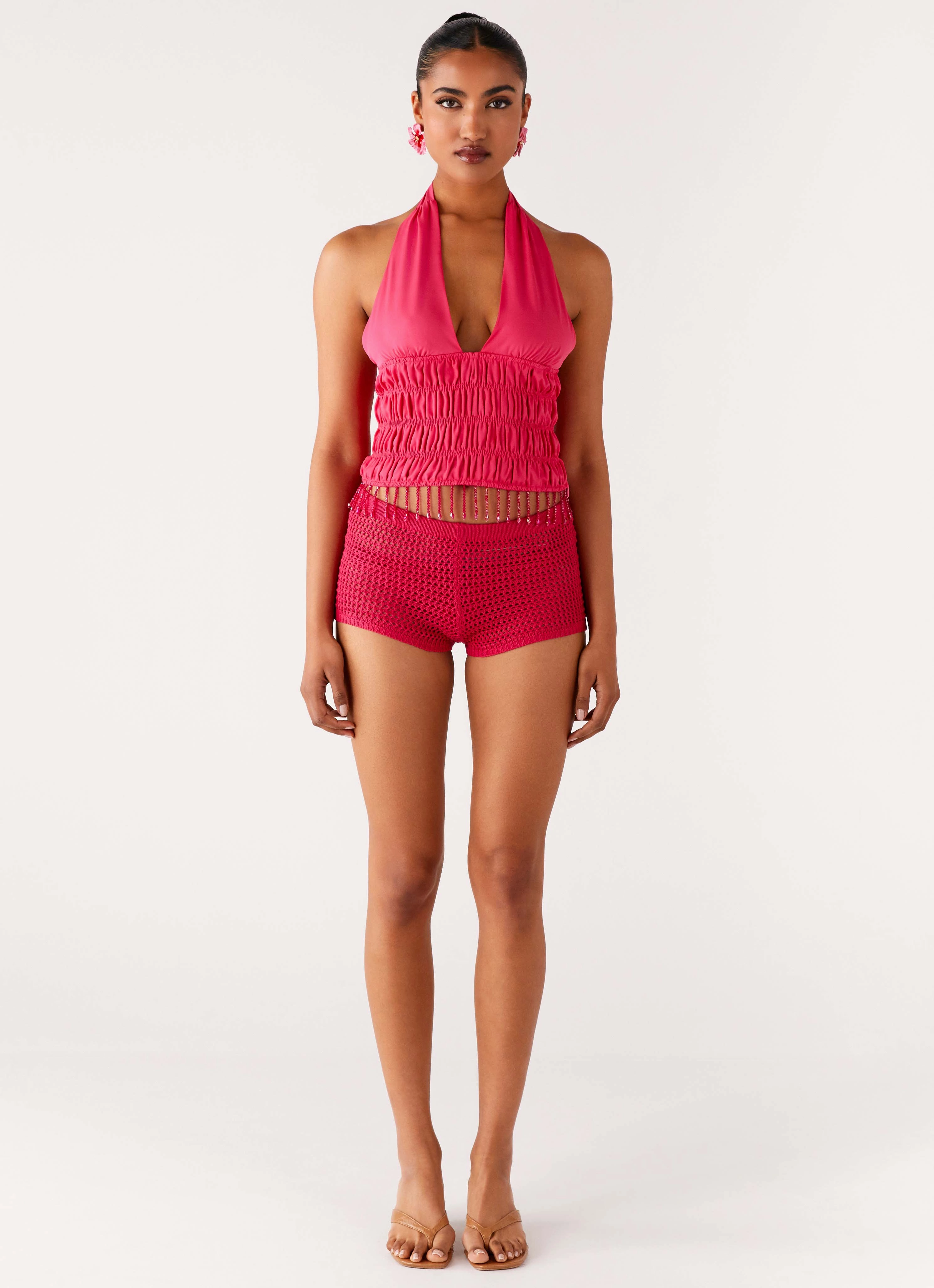 Teuila Beaded Top - Fuchsia YarnDyeStripe