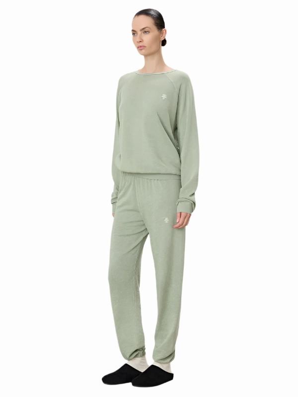 Vinny Classic Sweatpant in Sage Durable Stitching Cuffed hem