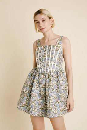 Vibrant Tone Flora Corset Mini Dress