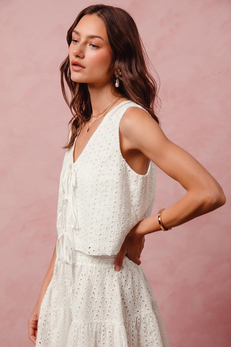 Floral Eyelet Lace Set - White HighWaistSupport City Ready