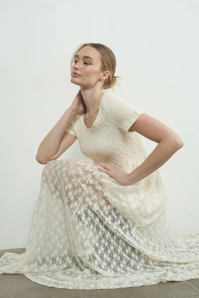 Floral Lace Maxi Dress - Cream QuickReleaseClasp Heritage-Brand