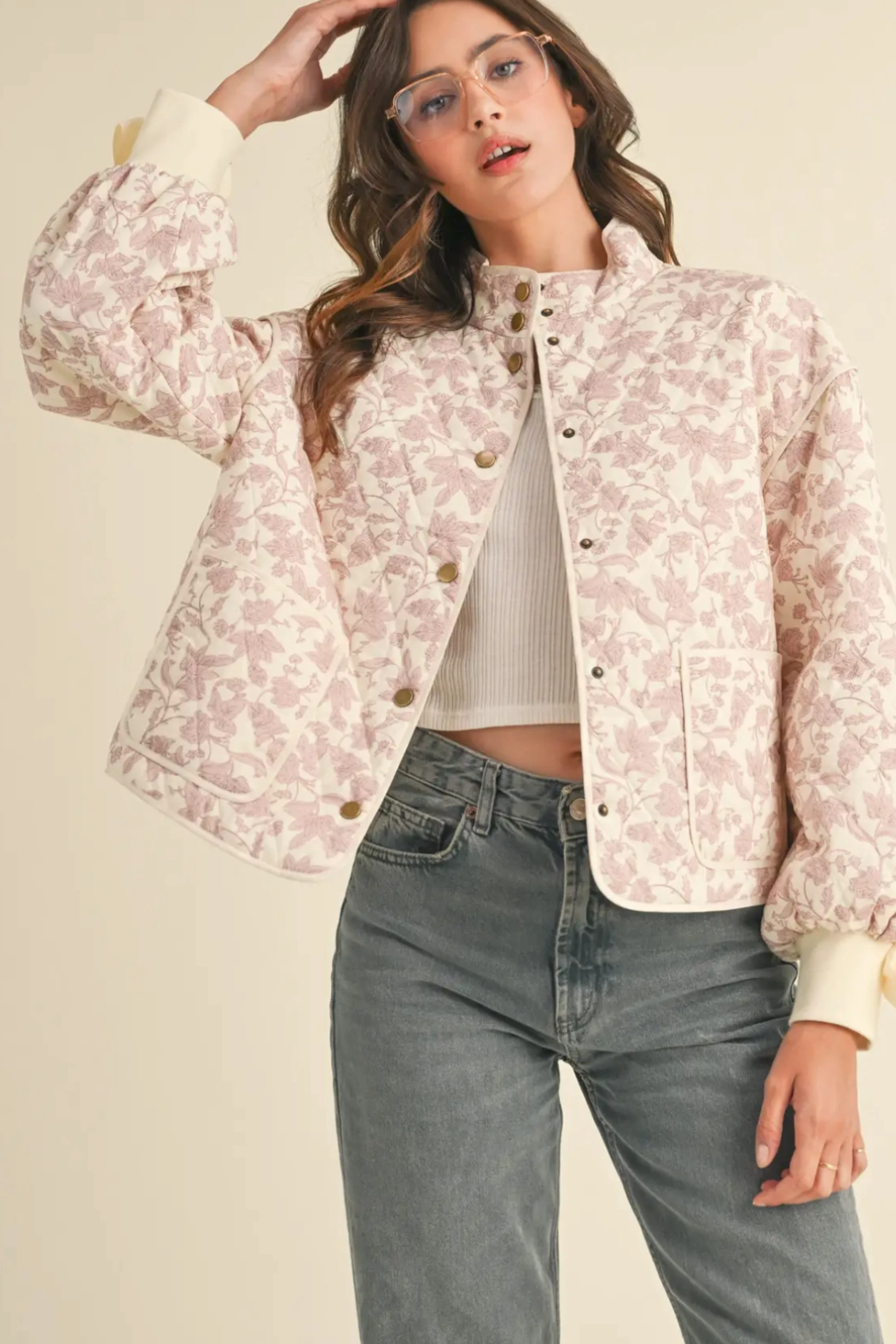 Floral Quilted Jacket Soft Touch Blend
