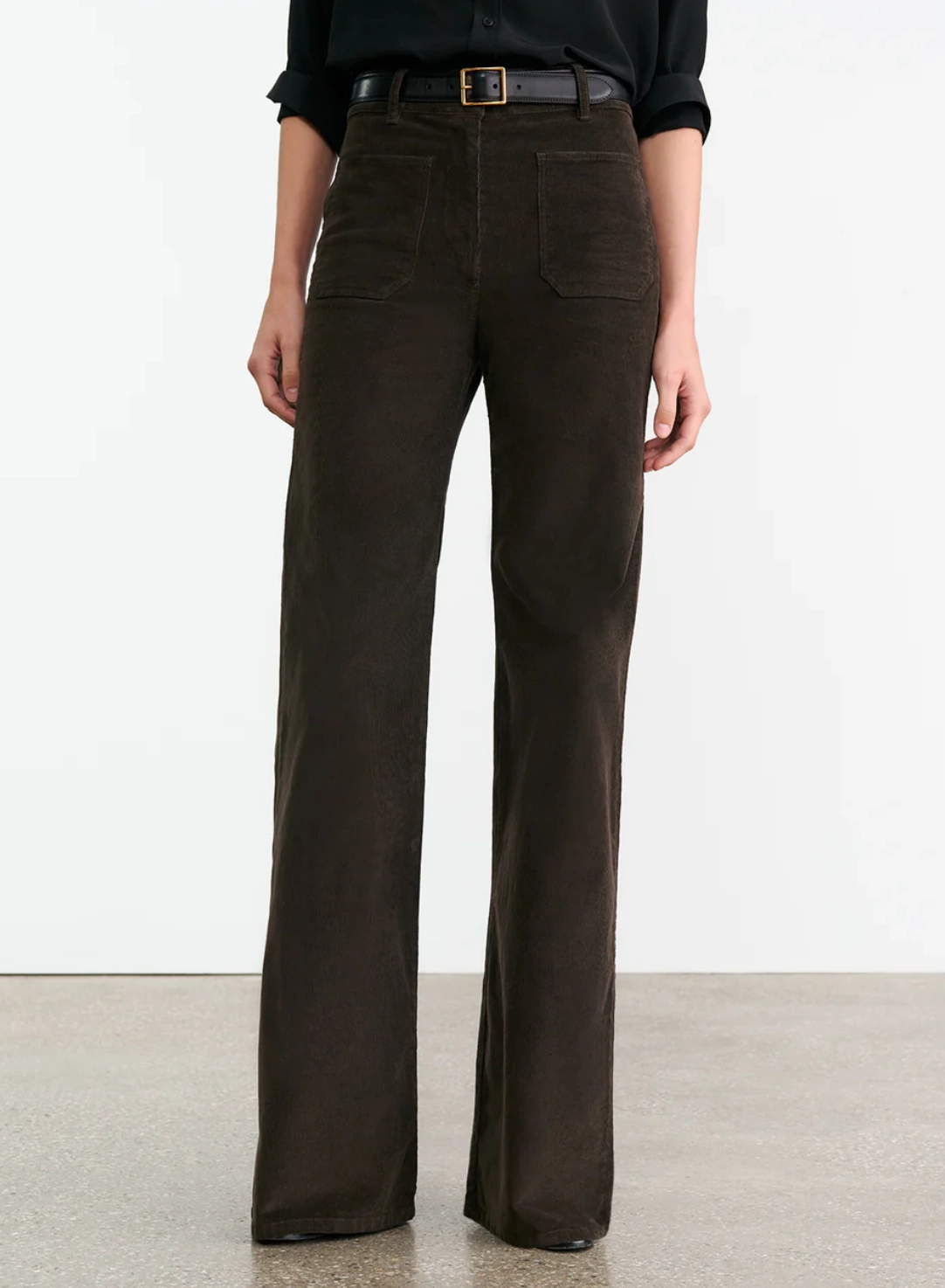 Florence Corduroy Pant in Chocolate Brown Sporty Look Timeless Look