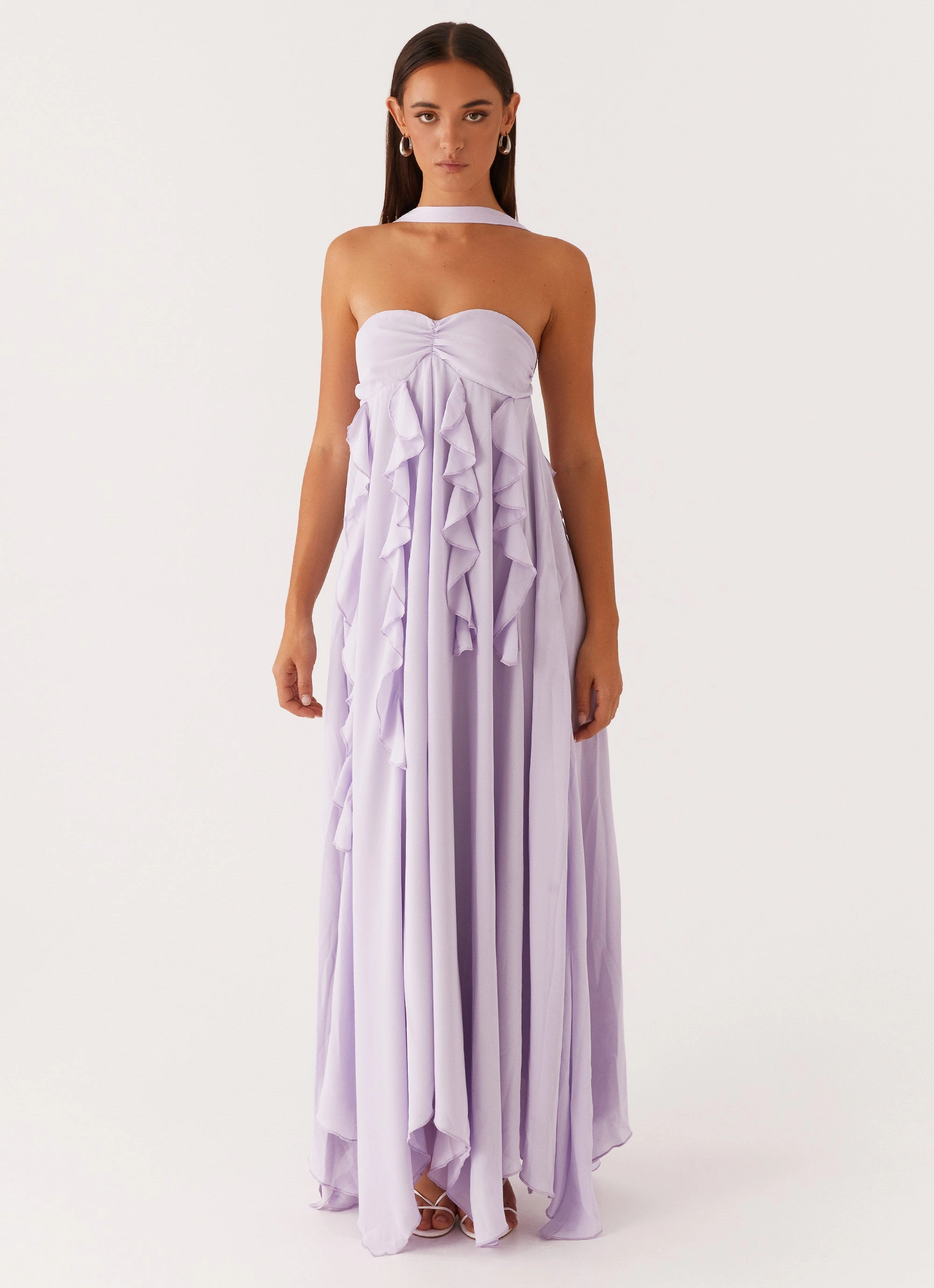 Textured Surface Oversized-Fit Florence Maxi Dress - Lilac