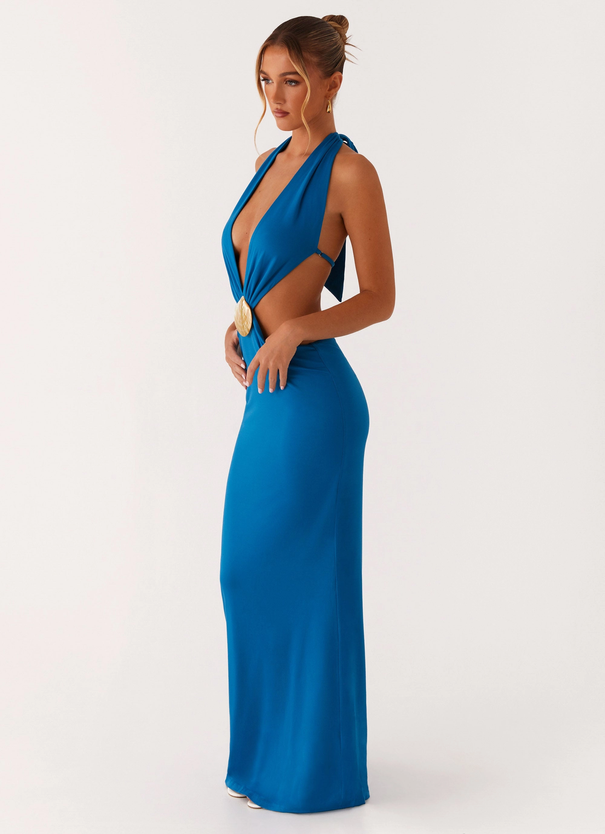 Chic Fit Flossy Maxi Dress - Royal Blue