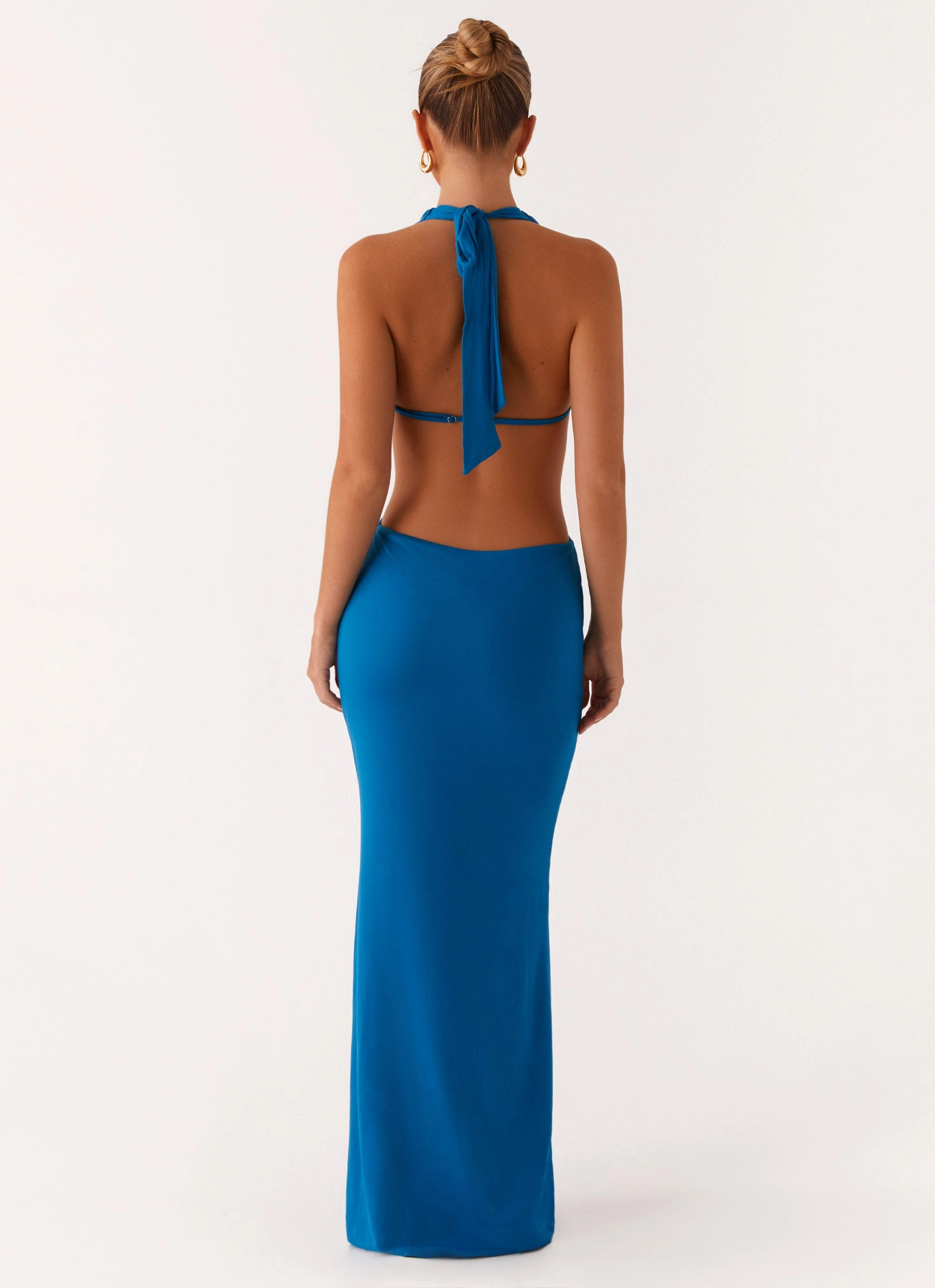 Flossy Maxi Dress - Royal Blue City Style Fine Texture