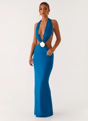 All Wear Flossy Maxi Dress - Royal Blue