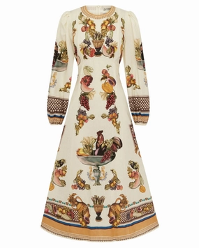 Olive Fresh Mercado Midi Dress in Multi