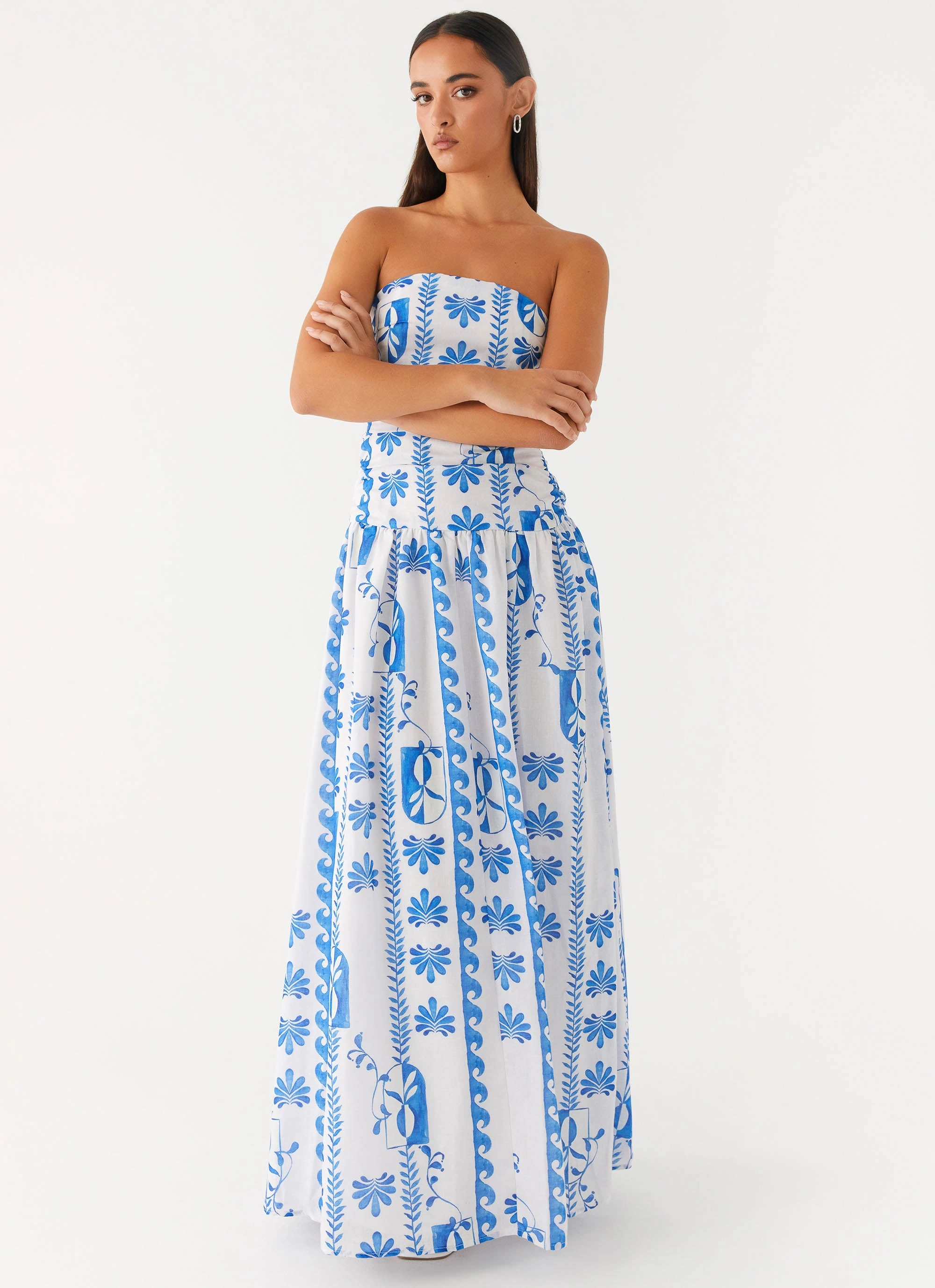 Carmel Maxi Dress - Floral Wave Soft Stitch Seasonal Wear