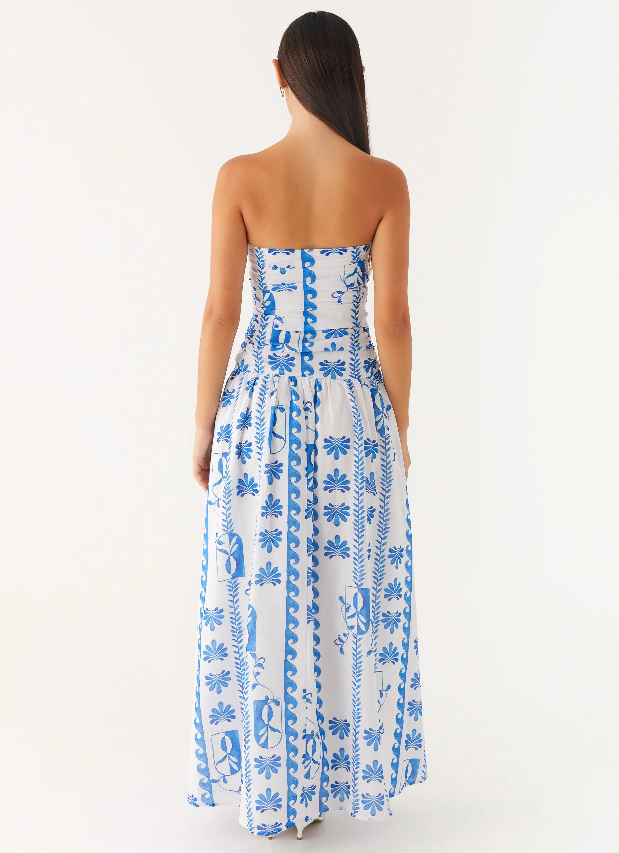 Modern Layering Carmel Maxi Dress - Floral Wave