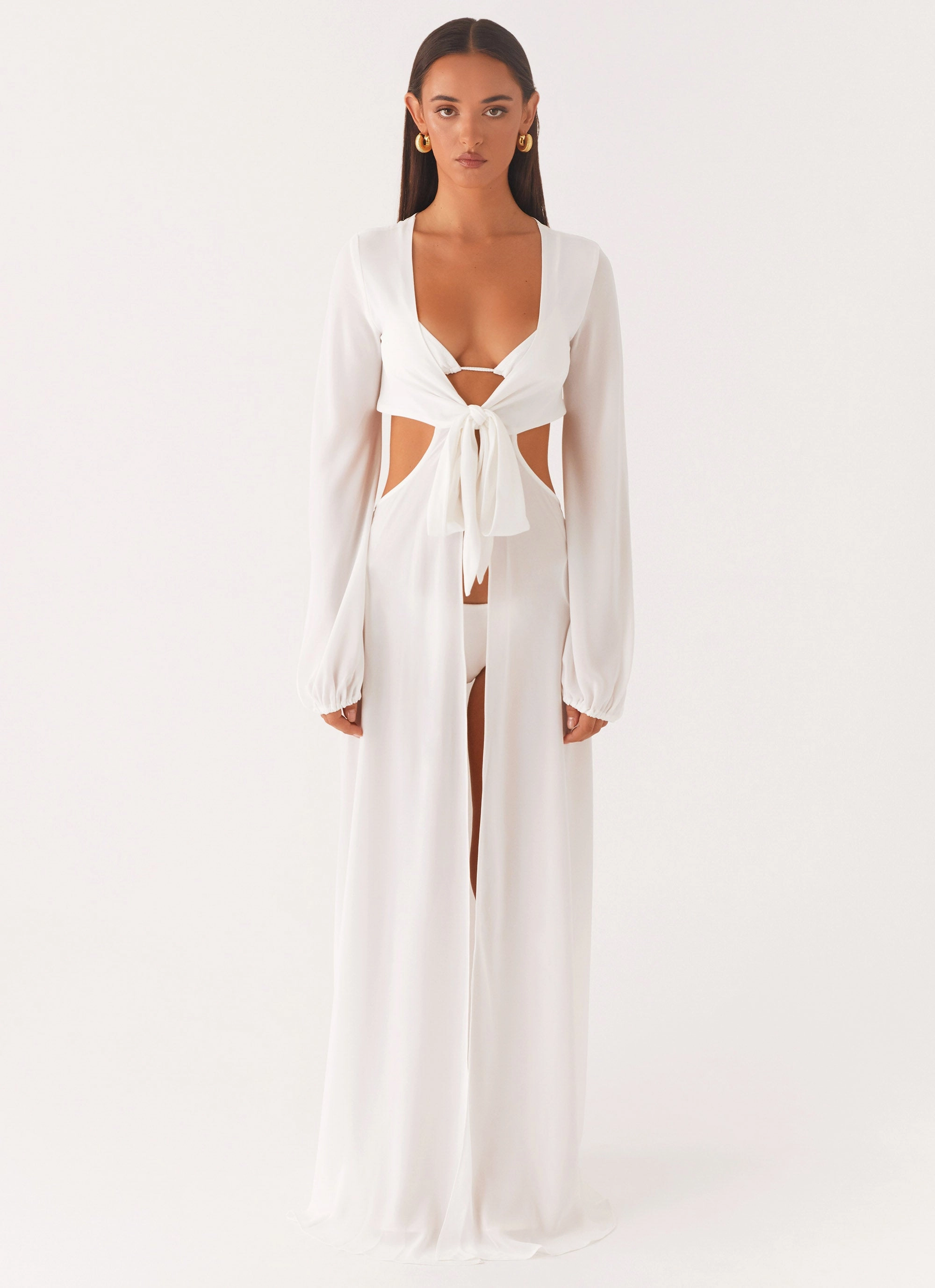 Coastal Maxi Dress - White Relaxed Comfort