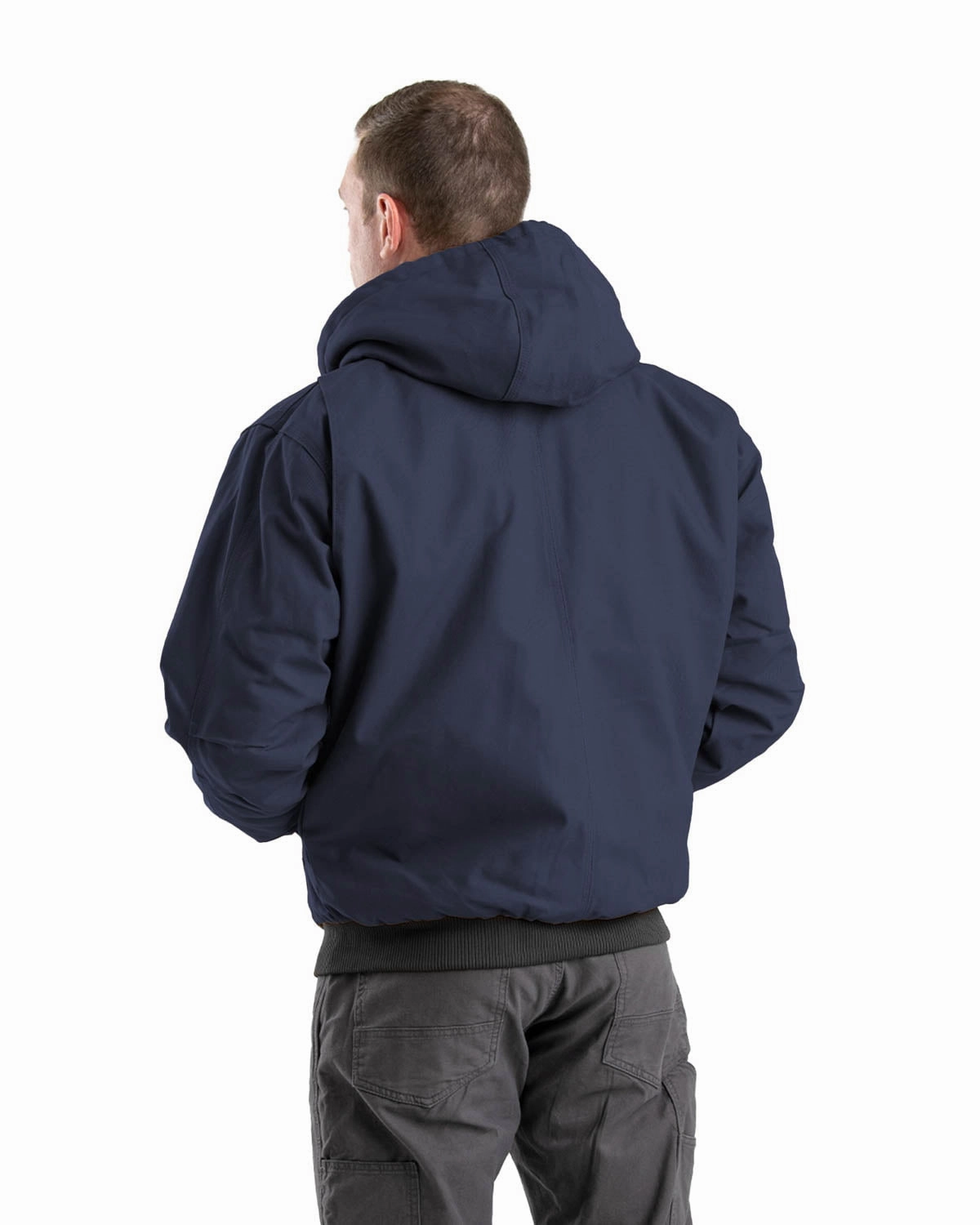 Dry Weather Look Dual Layer Insulation Berne Mens Navy 100% Cotton Hooded Jacket