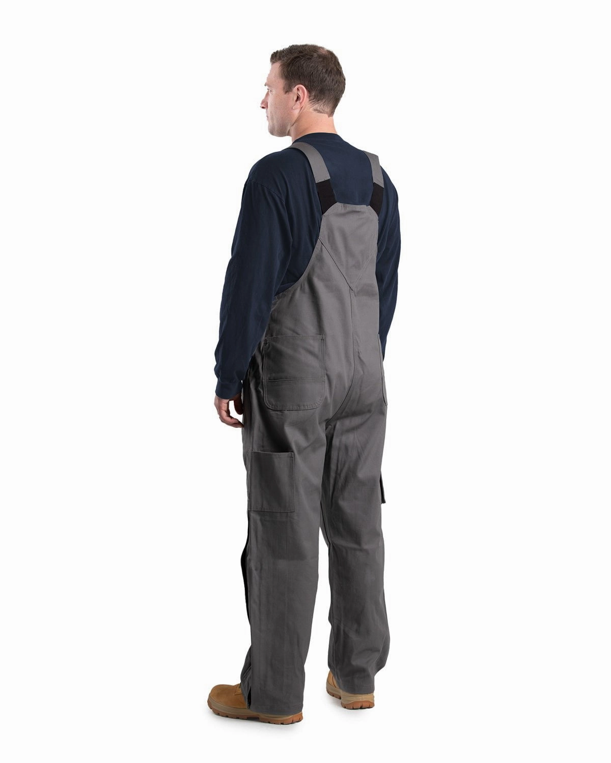 Oversized Fit Berne Mens Flame Resistant Unlined Slate Bib Overall