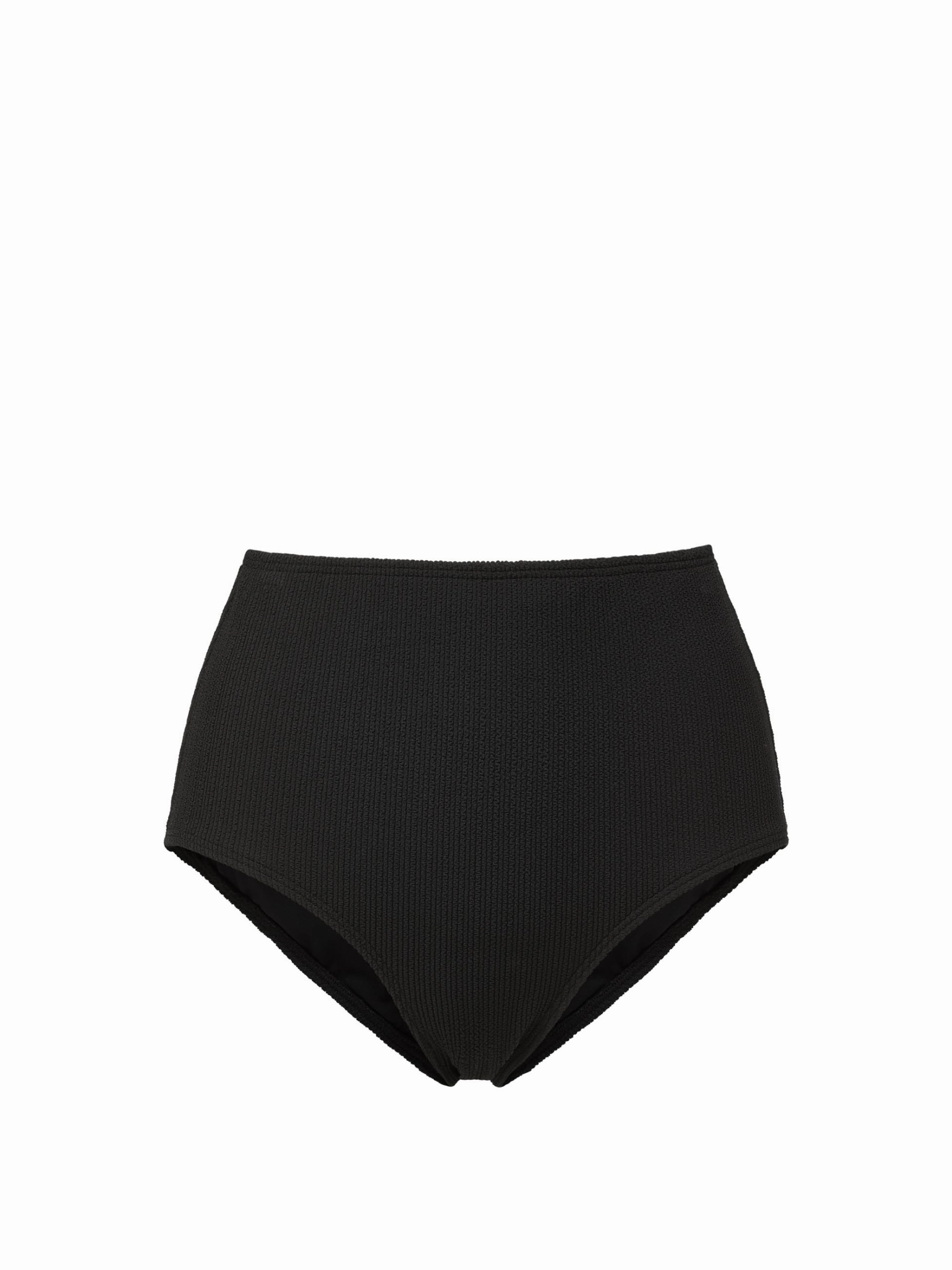 Classic High Waist Bottom In Black Texture Figure-Flattering High Stretch Fabric