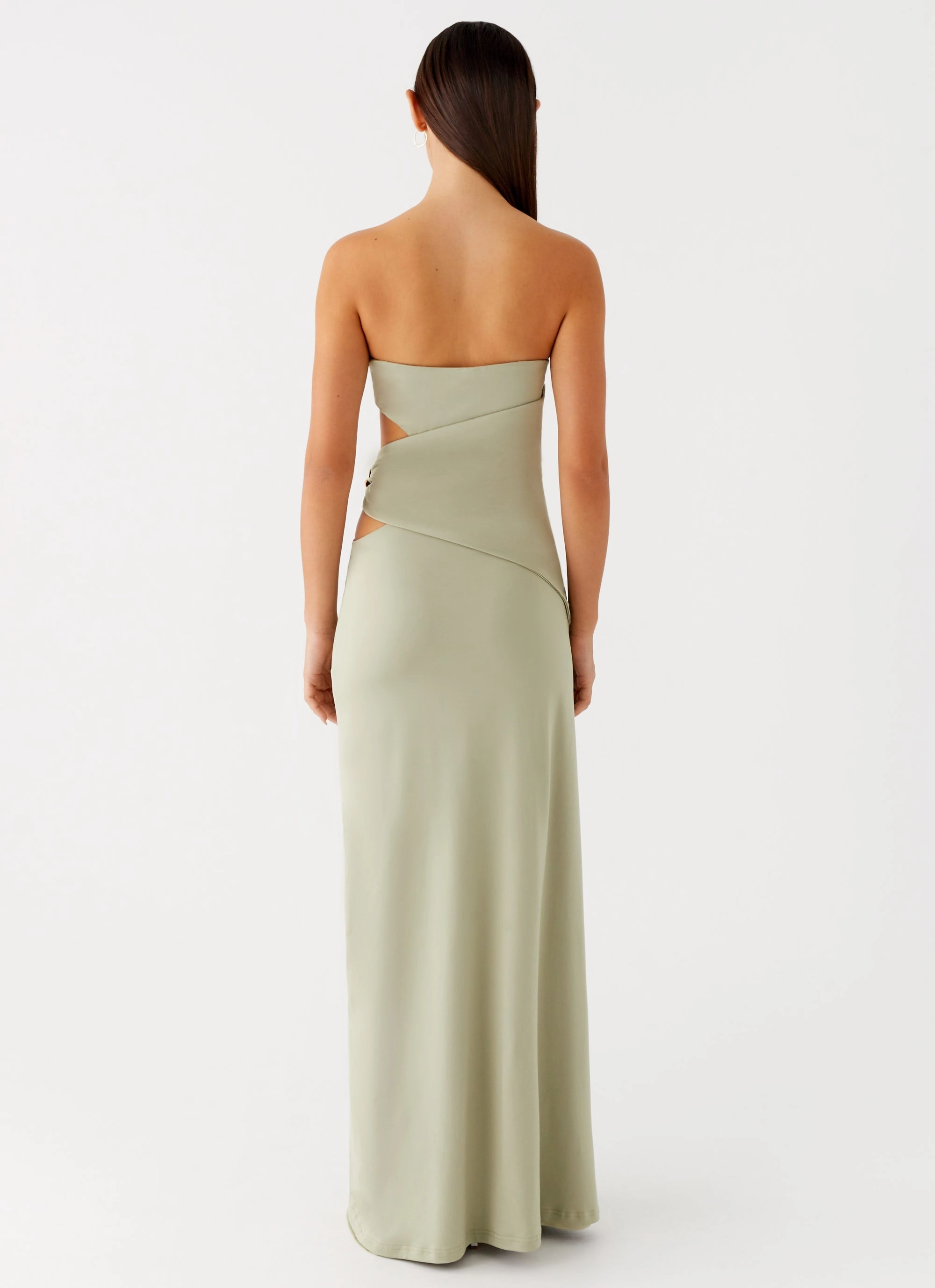 Anetta Maxi Dress - Sage Soft Composition Layered Fabric