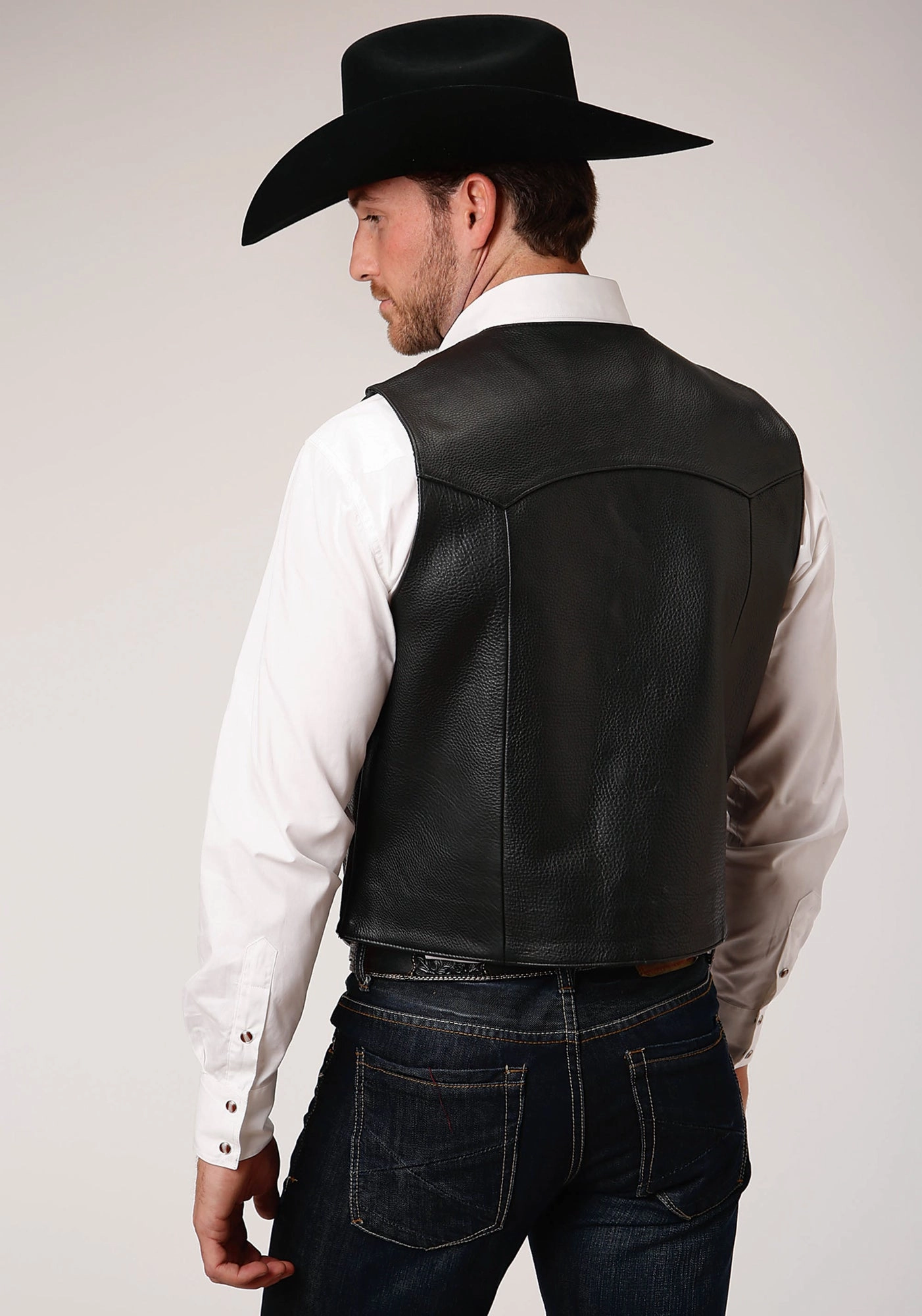Thermal Reflective Lining Stand Up Collar Roper Mens Buffalo Nickel Nappa Black Leather Leather Vest