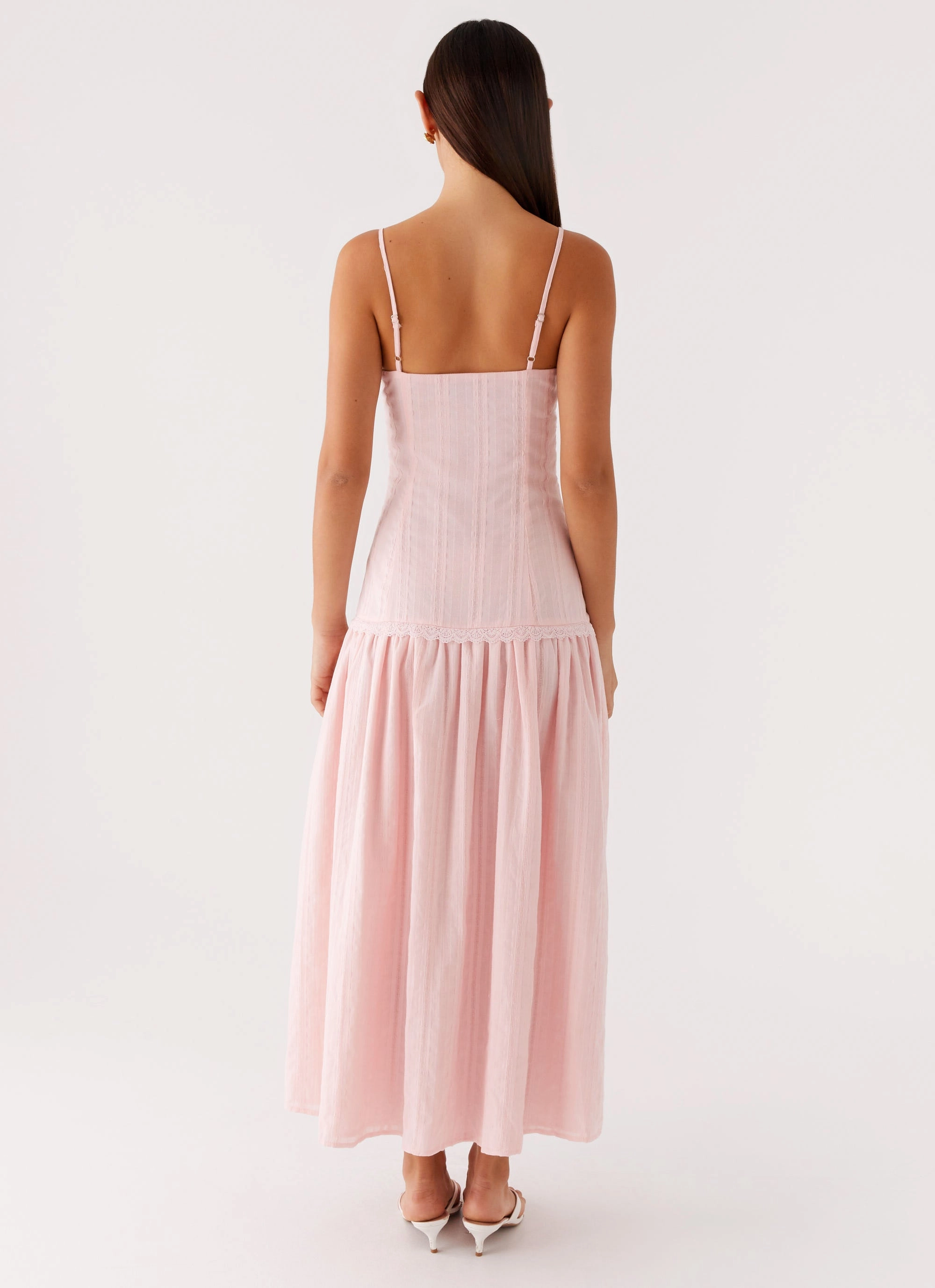 Ruffle Detail Found You Midi Dress - Pink