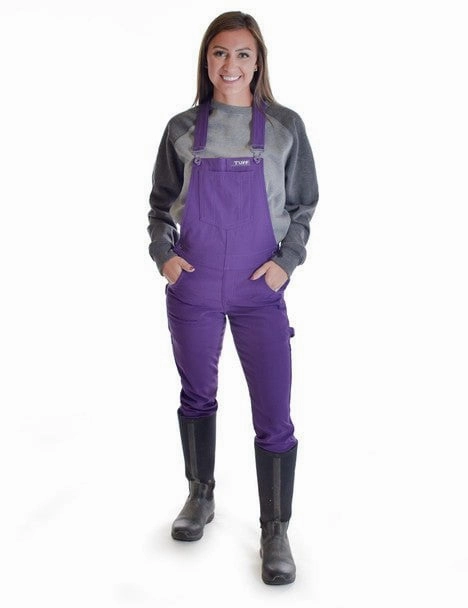 ContouredShoulderFit Cowgirl Tuff Womens WHPH Tuck In Purple Nylon Bib Overall