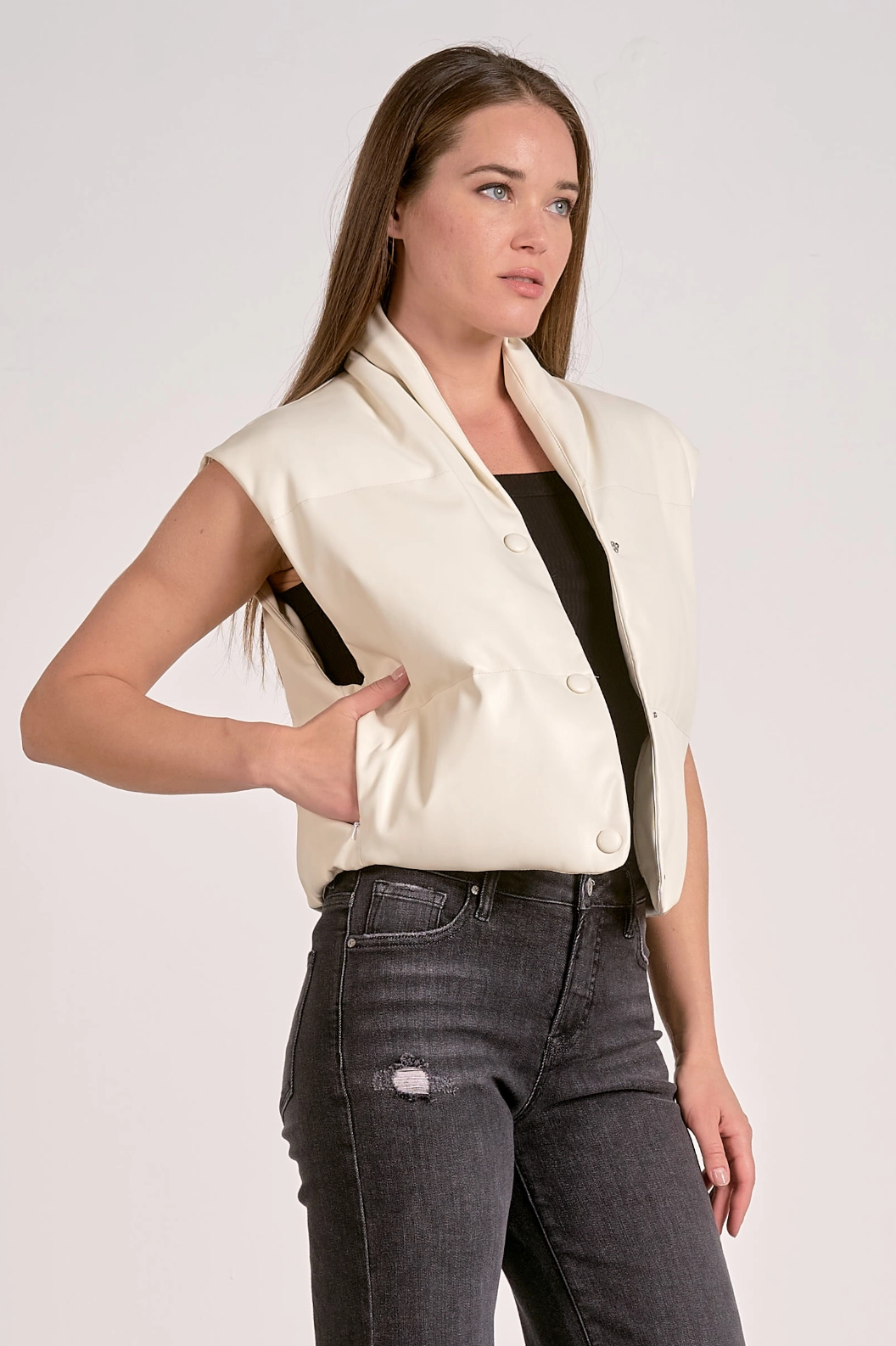 Multi Directional Zipper Placement Cooling Technology Fran Puffer Vest - White