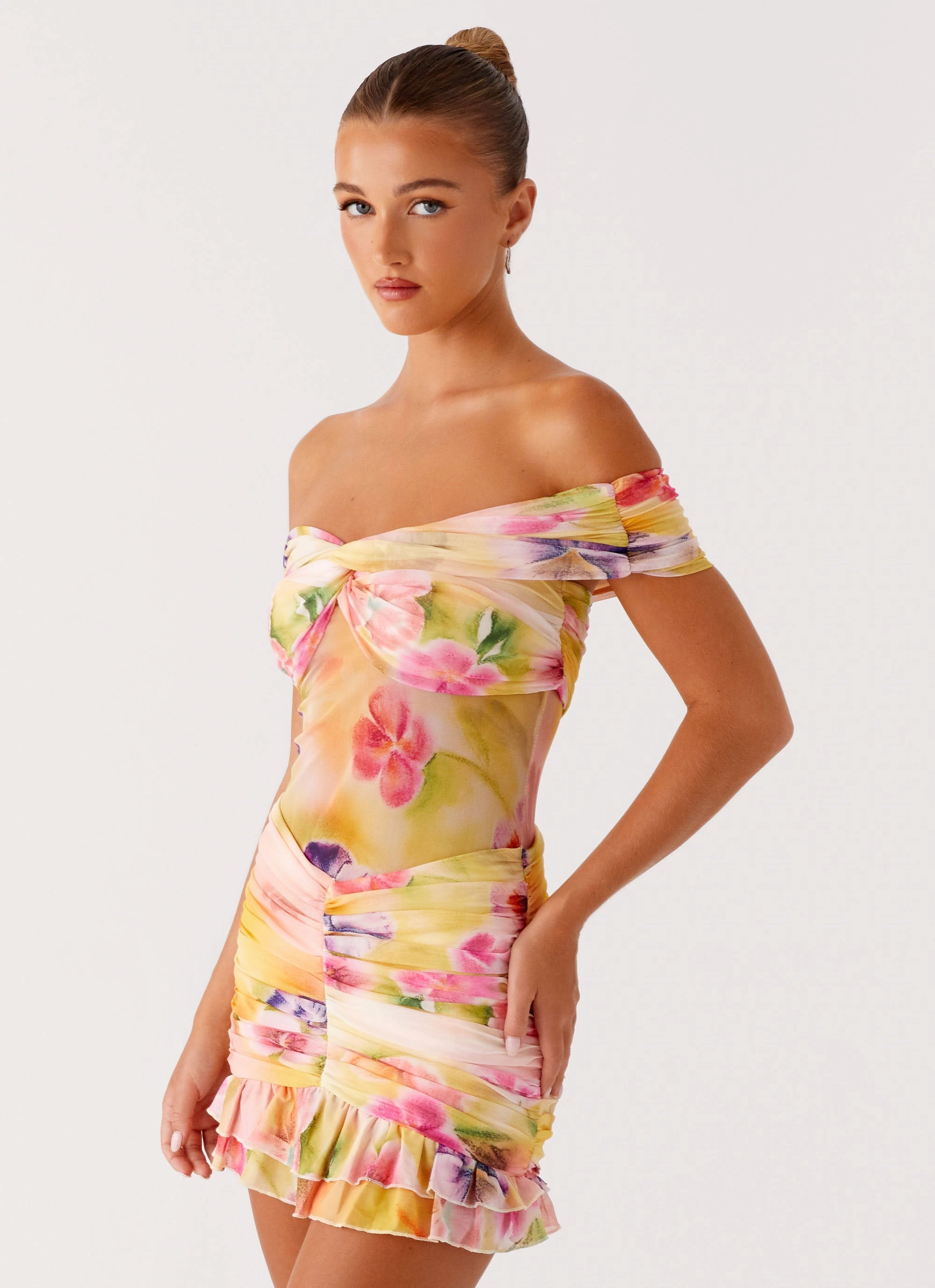 Frances Mini Dress - Sunburst Floral flowy style